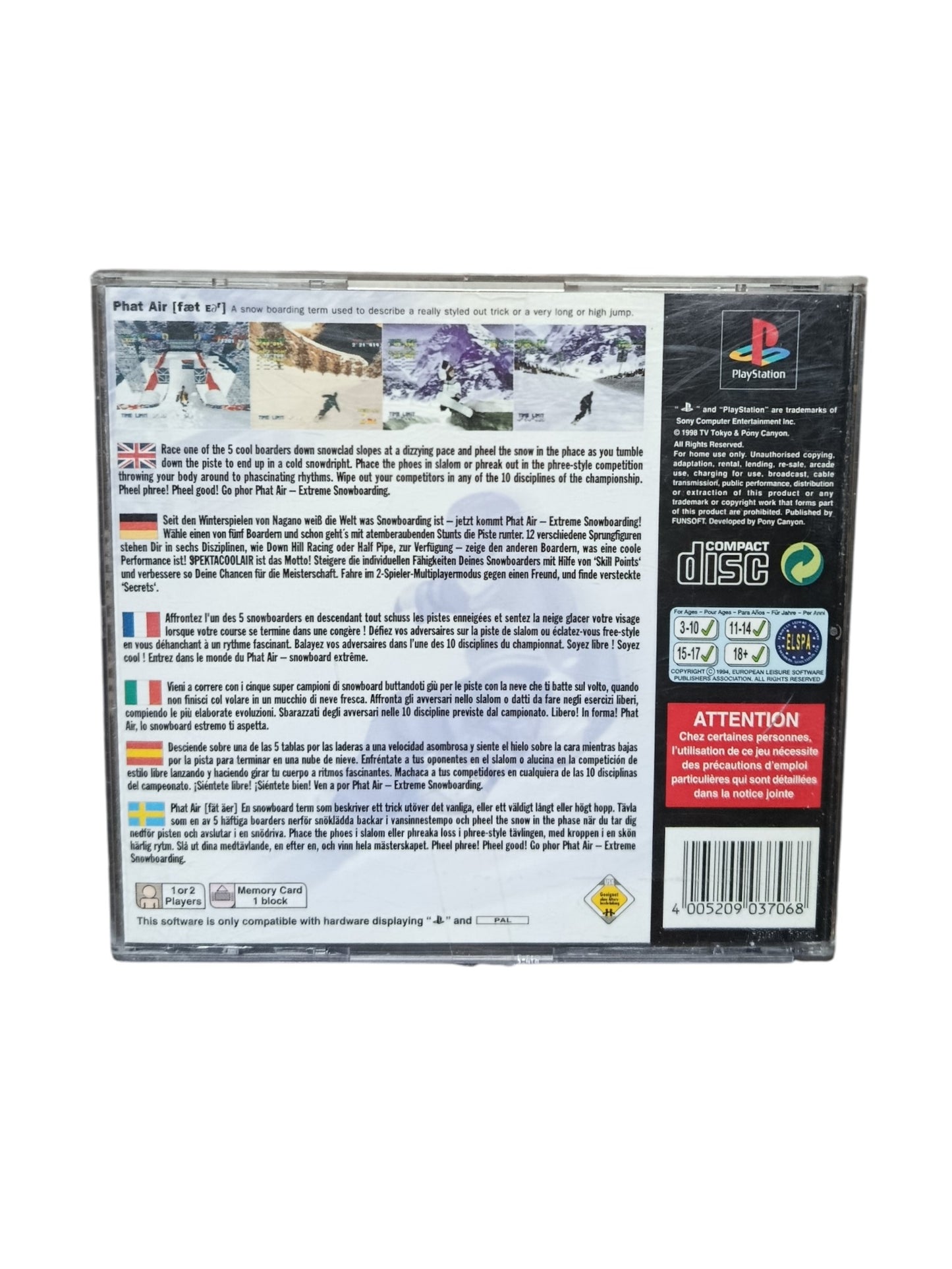 phat Air Extreme Snowboarding Playstation 1 (PS1)
