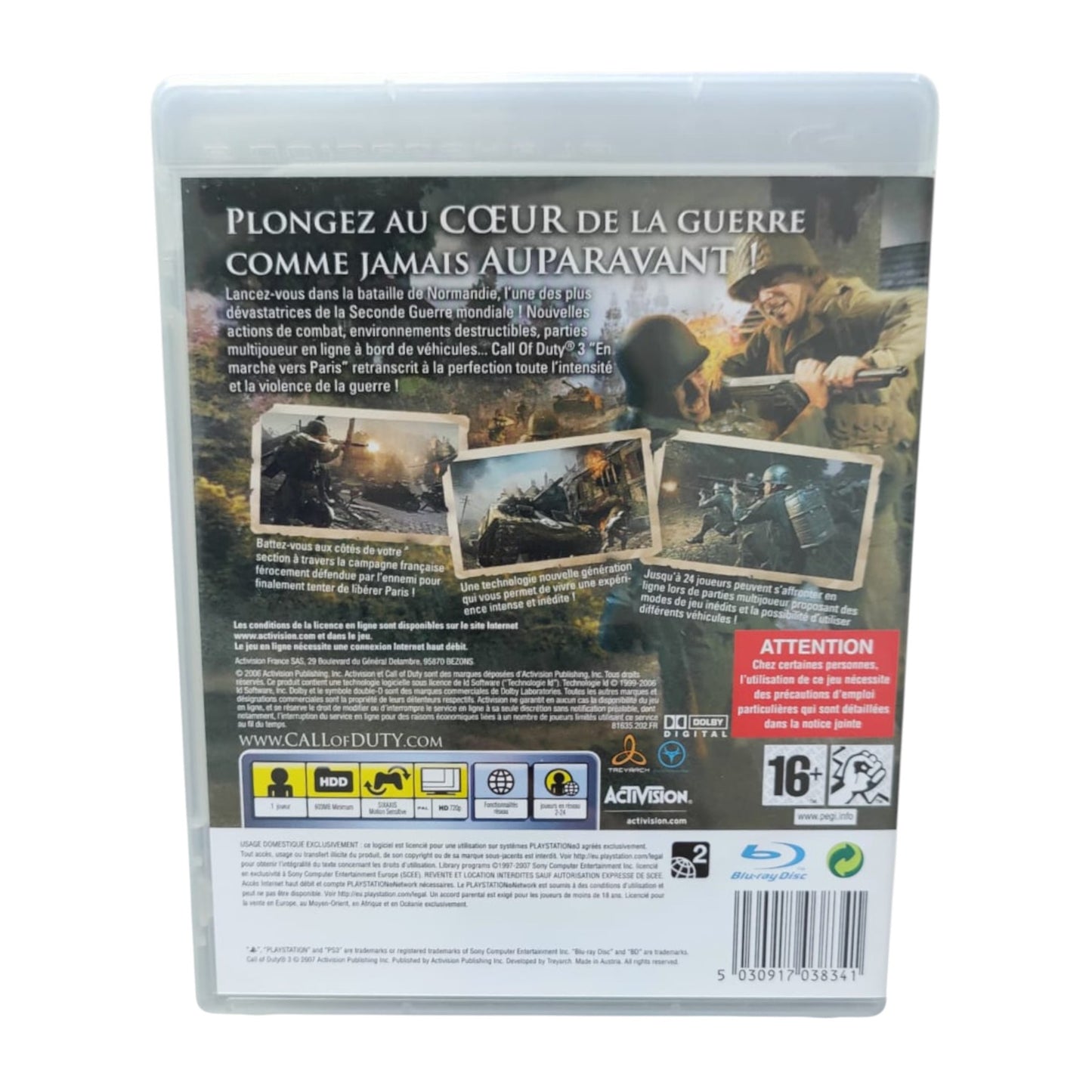 Call of Duty 3 – En marche vers Paris – PlayStation 3 (complet)