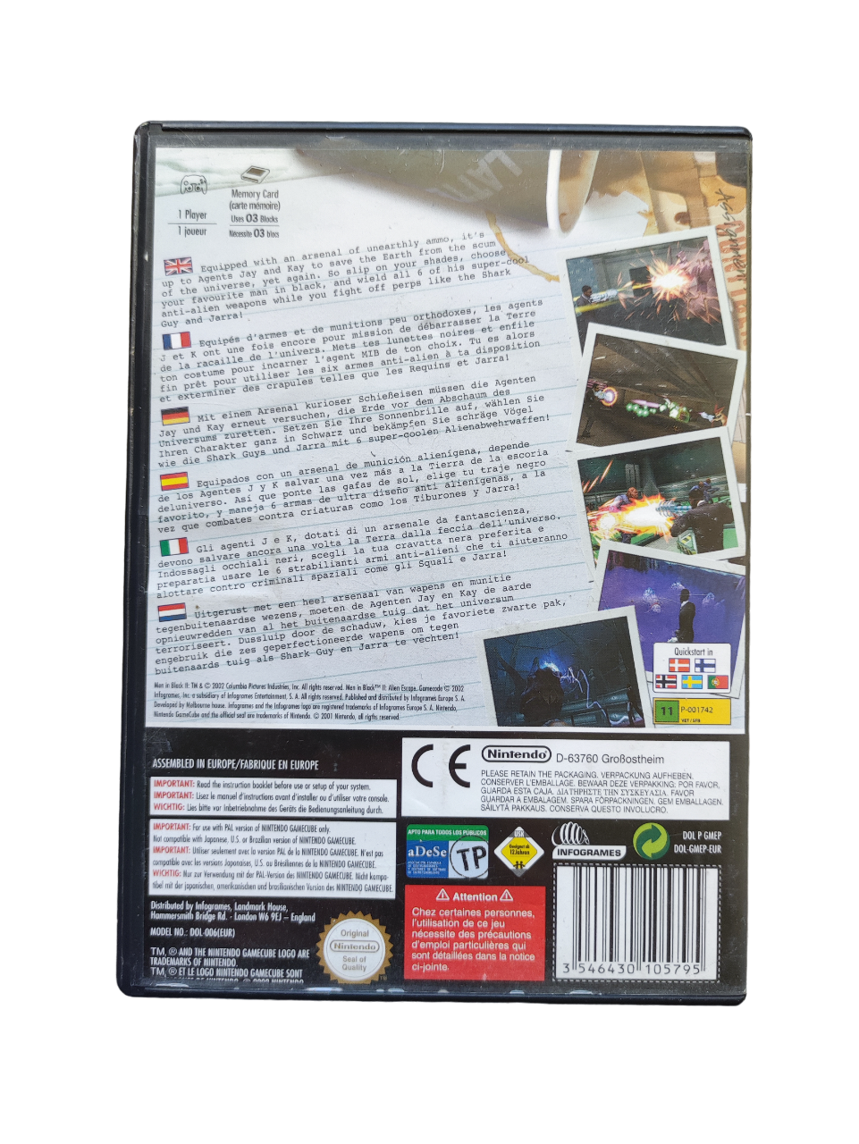 MIB II - Men in Black II : Alien Escape - Gamecube