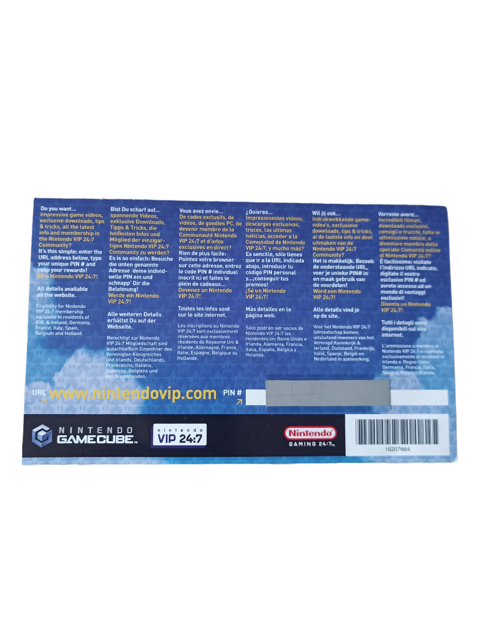 Carte VIP Super Mario Sunshine