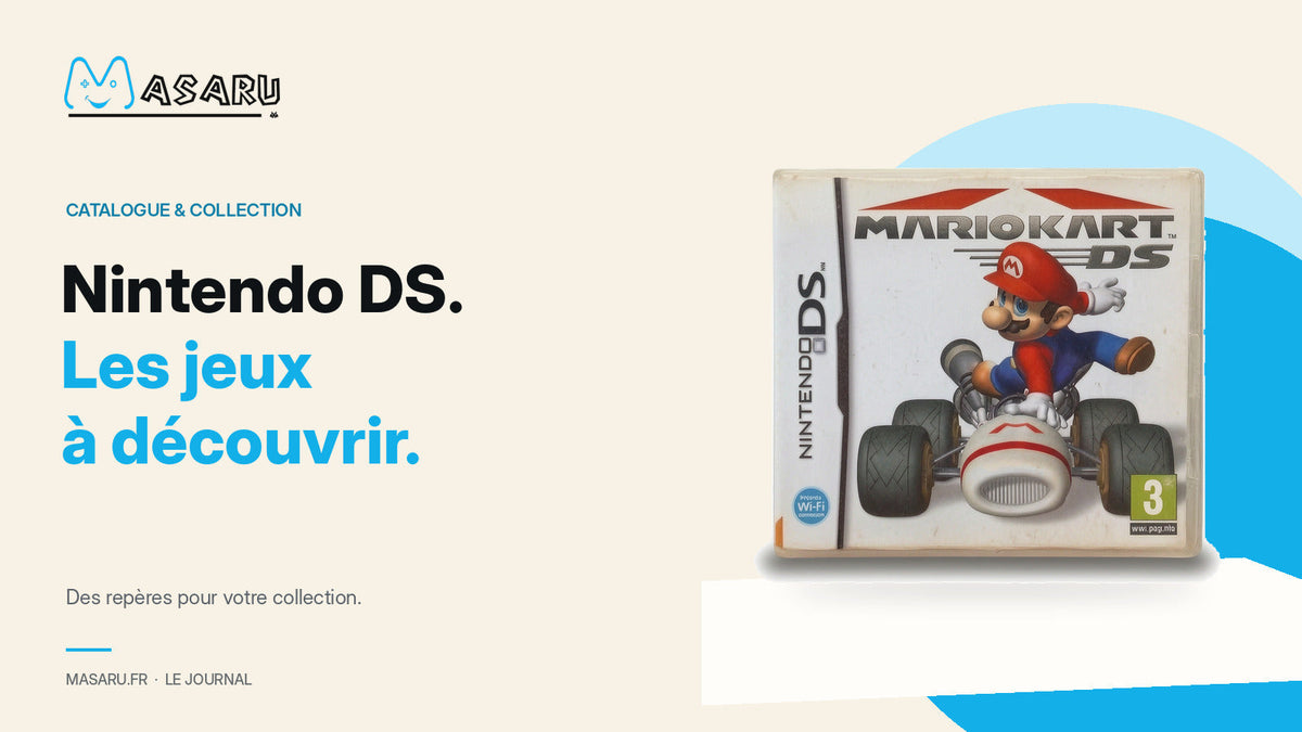 Mario Kart DS en boîte illustrant le catalogue Nintendo DS.