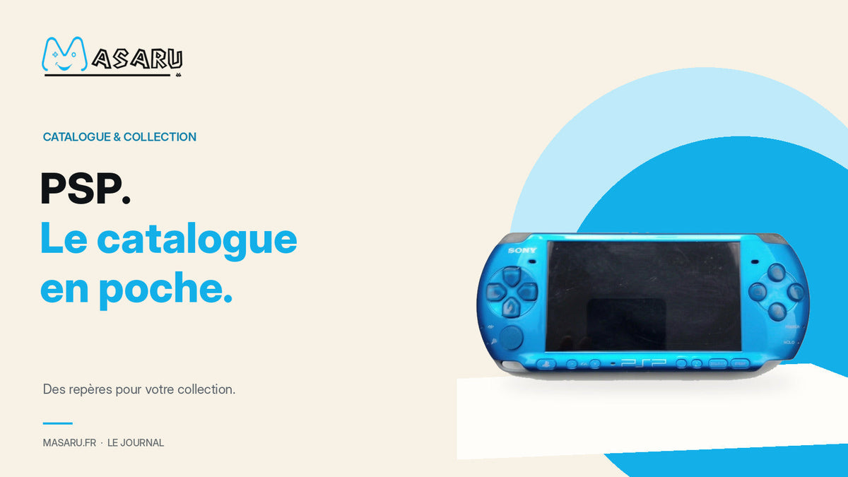 Console Sony PSP bleue pour la liste des jeux PSP.