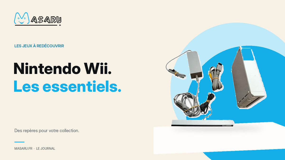 Console Nintendo Wii et ses accessoires pour la sélection de jeux Wii.