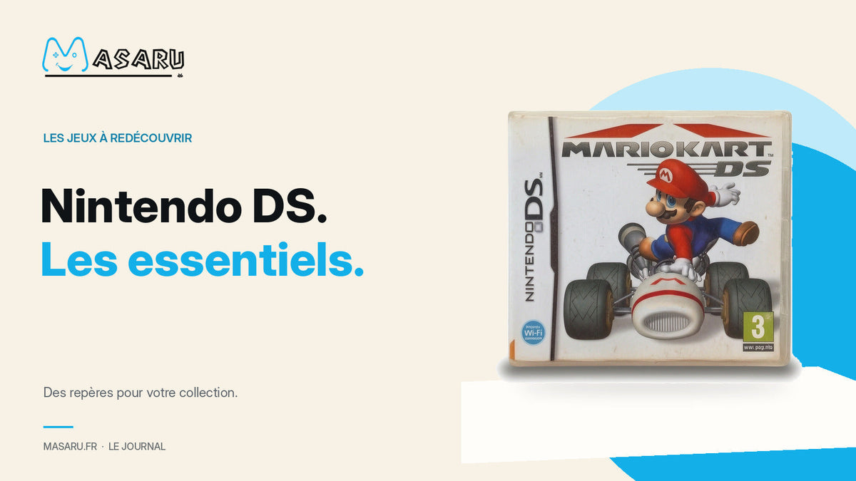 Jeu Mario Kart DS en boîte illustrant les meilleurs jeux Nintendo DS.