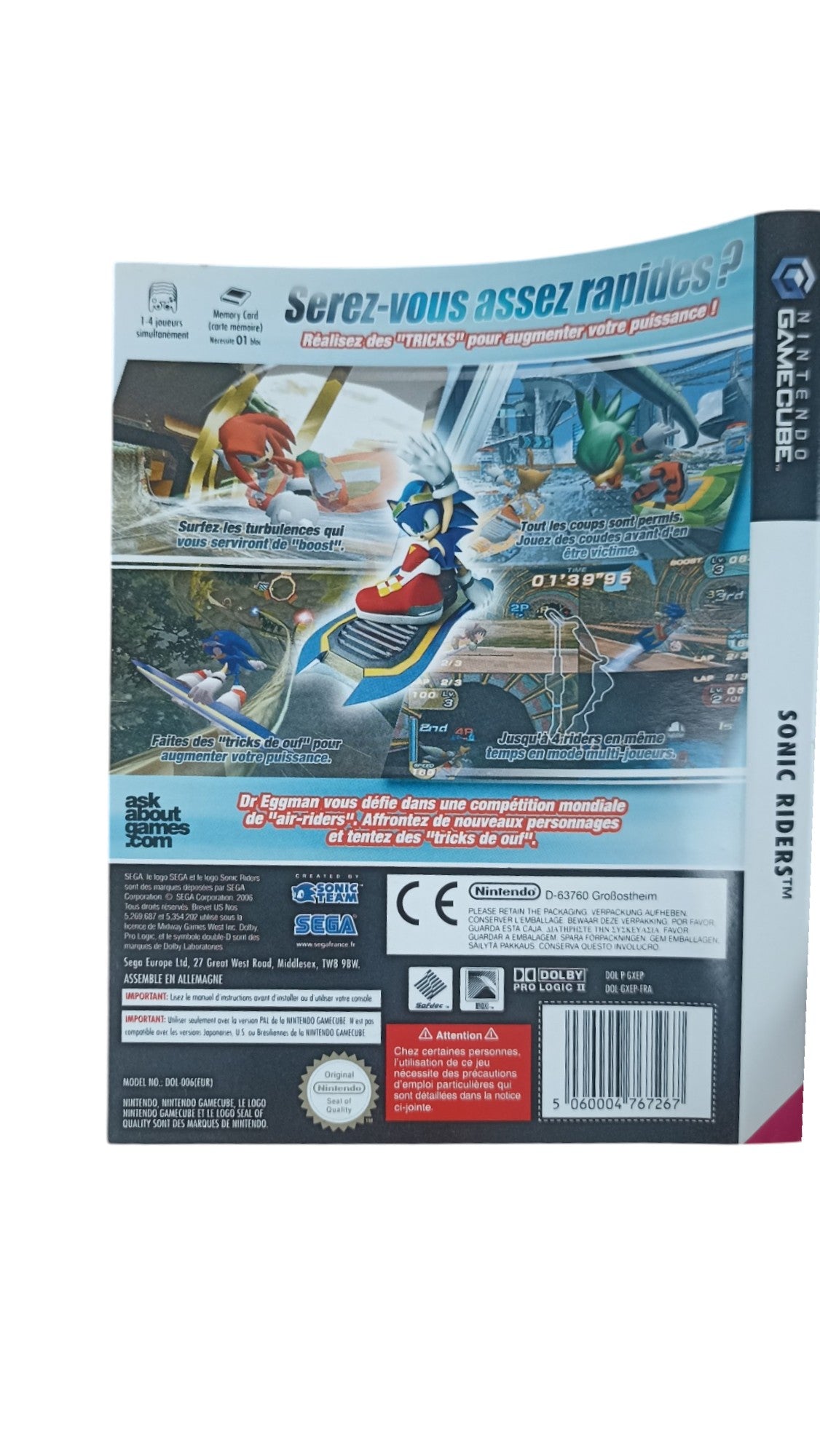 Jaquette Sonic Riders GameCube