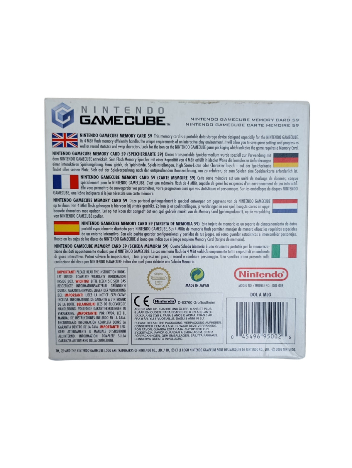 Carte mémoire Grise GameCube