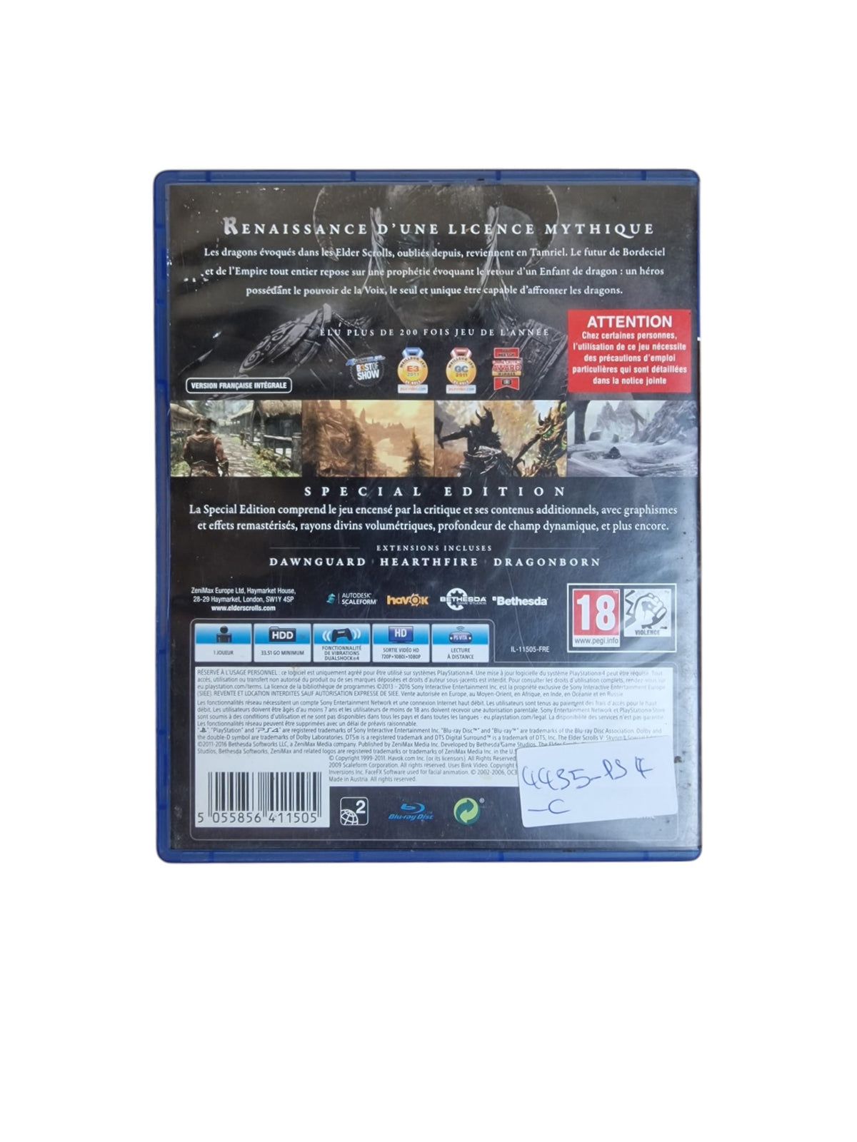 The Elder Scrolls V : Skyrim : Special Edition Playstation 4 (PS4)