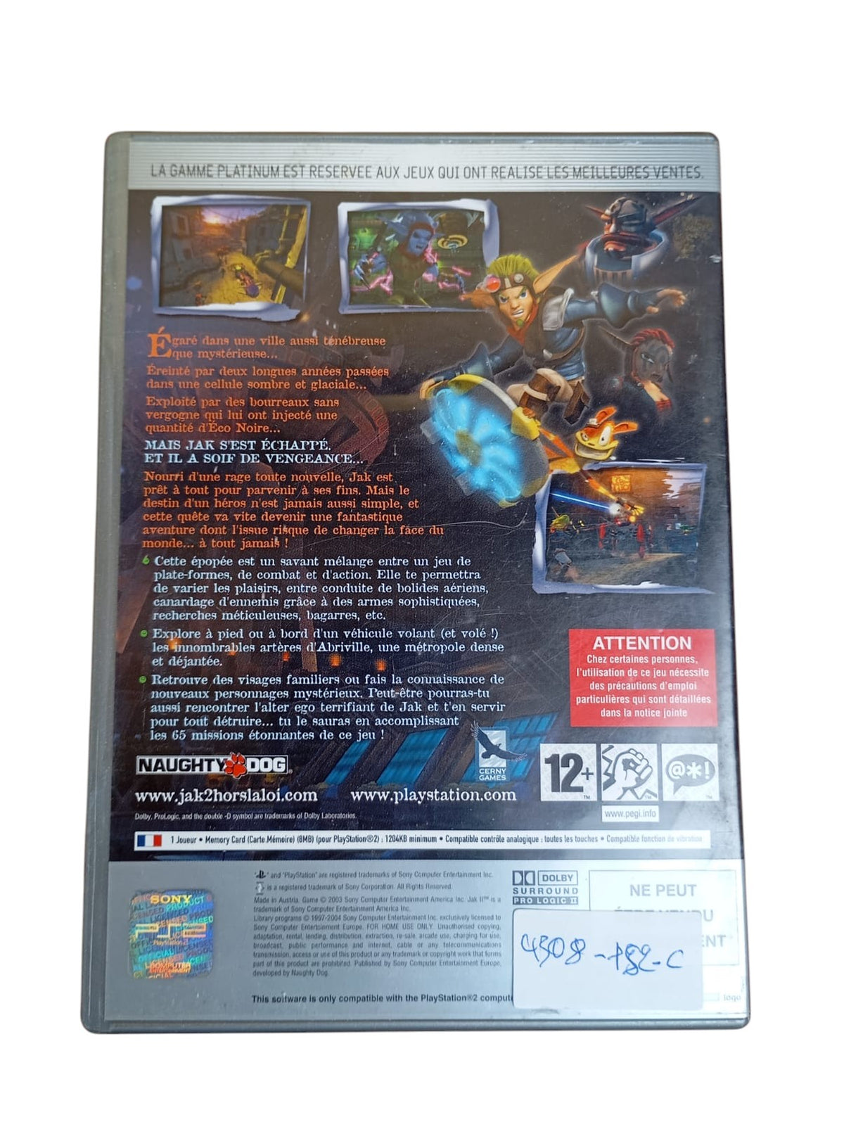 Jak II : Hors la loi Version platinum