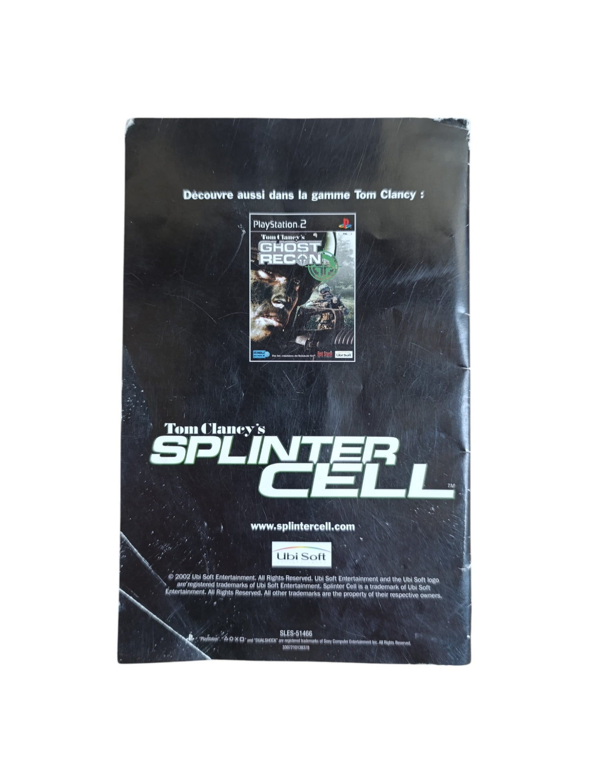 Notice Splinter Cell Playstation 2 (PS2)
