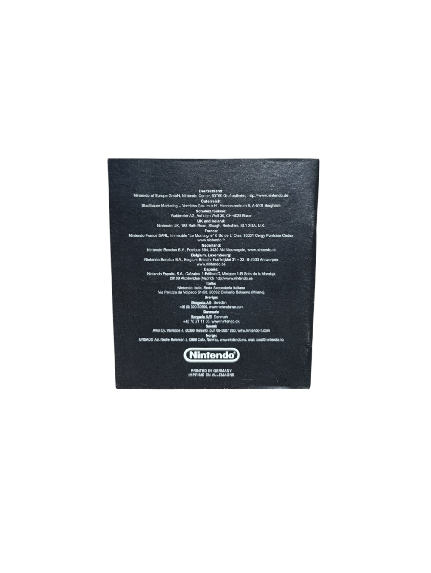 Notice de Sécurité Game Boy Advance