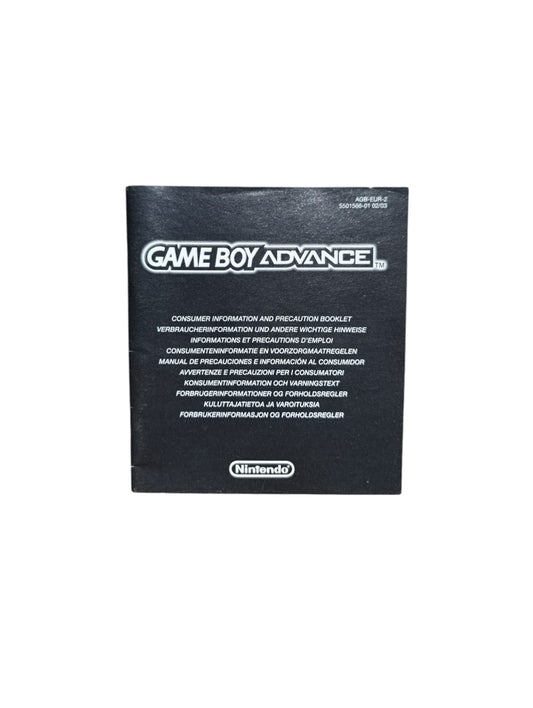 Notice de Sécurité Game Boy Advance
