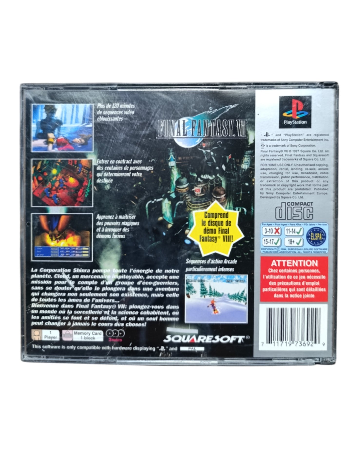 Final Fantasy VII Version Platinum Playstation 1 (PS1)