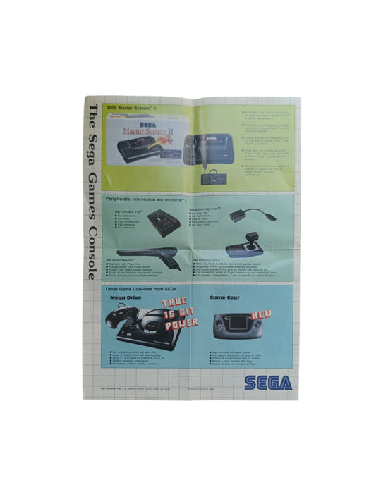 Dépliant publicitaire Sega – Master System / Master System II – Original d’époque