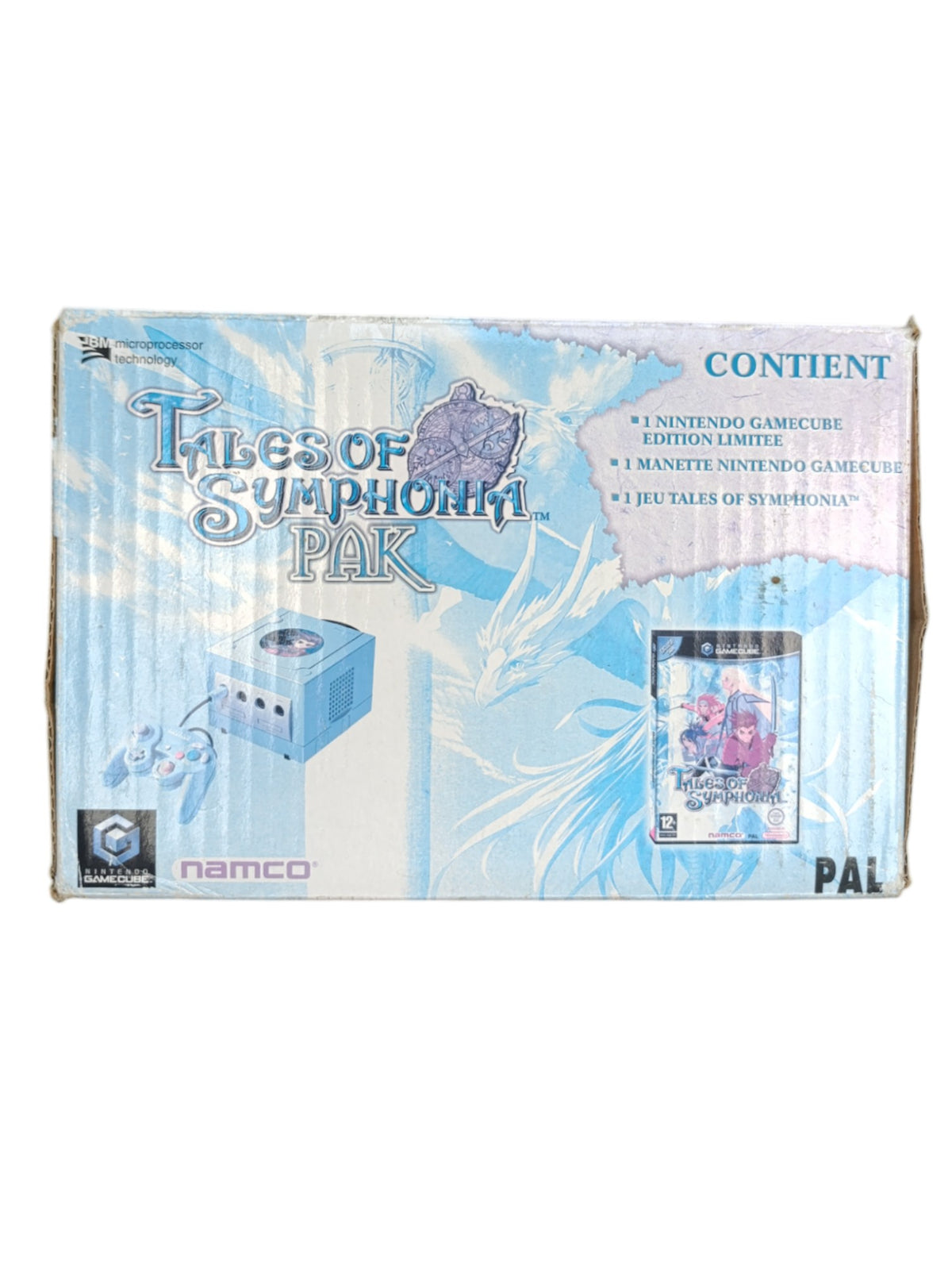 Pack Tales of Symphonia – Nintendo GameCube (boîte + console avec câbles, sans jeu ni notice)