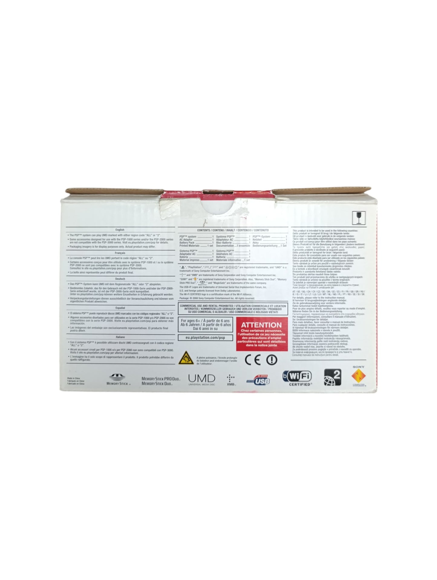 Console Sony PSP Slim & Lite 3004 – Radiant Red (en boîte, version française)
