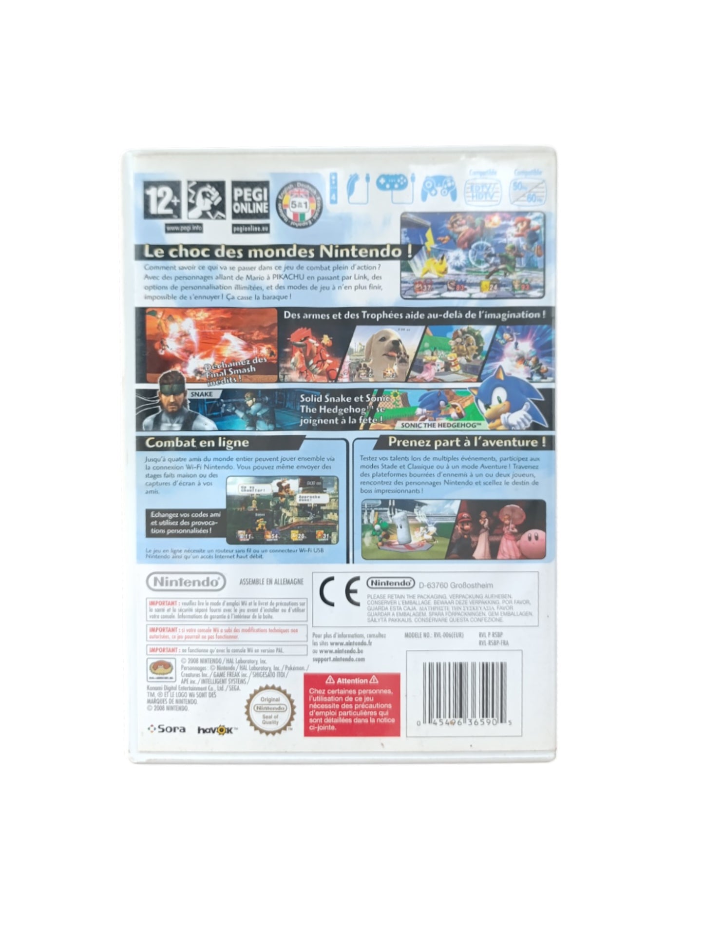 Super Smash Bros. Brawl – Nintendo Wii (complet en boîte avec notice)