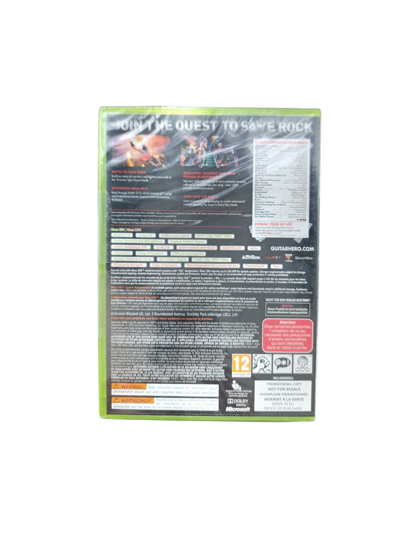 Guitar Hero – Xbox 360 (Neuf, sous blister)