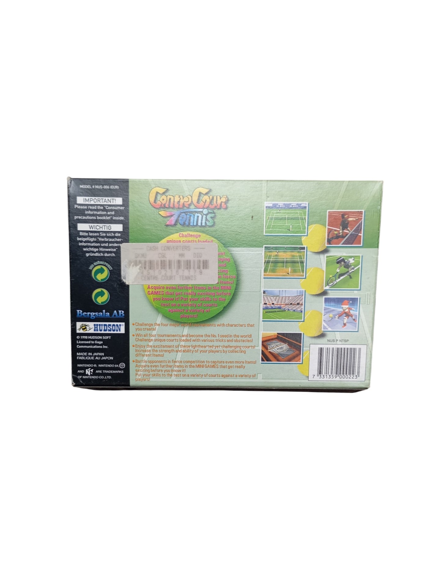 Center Court Tennis – Nintendo 64 (Complet)
