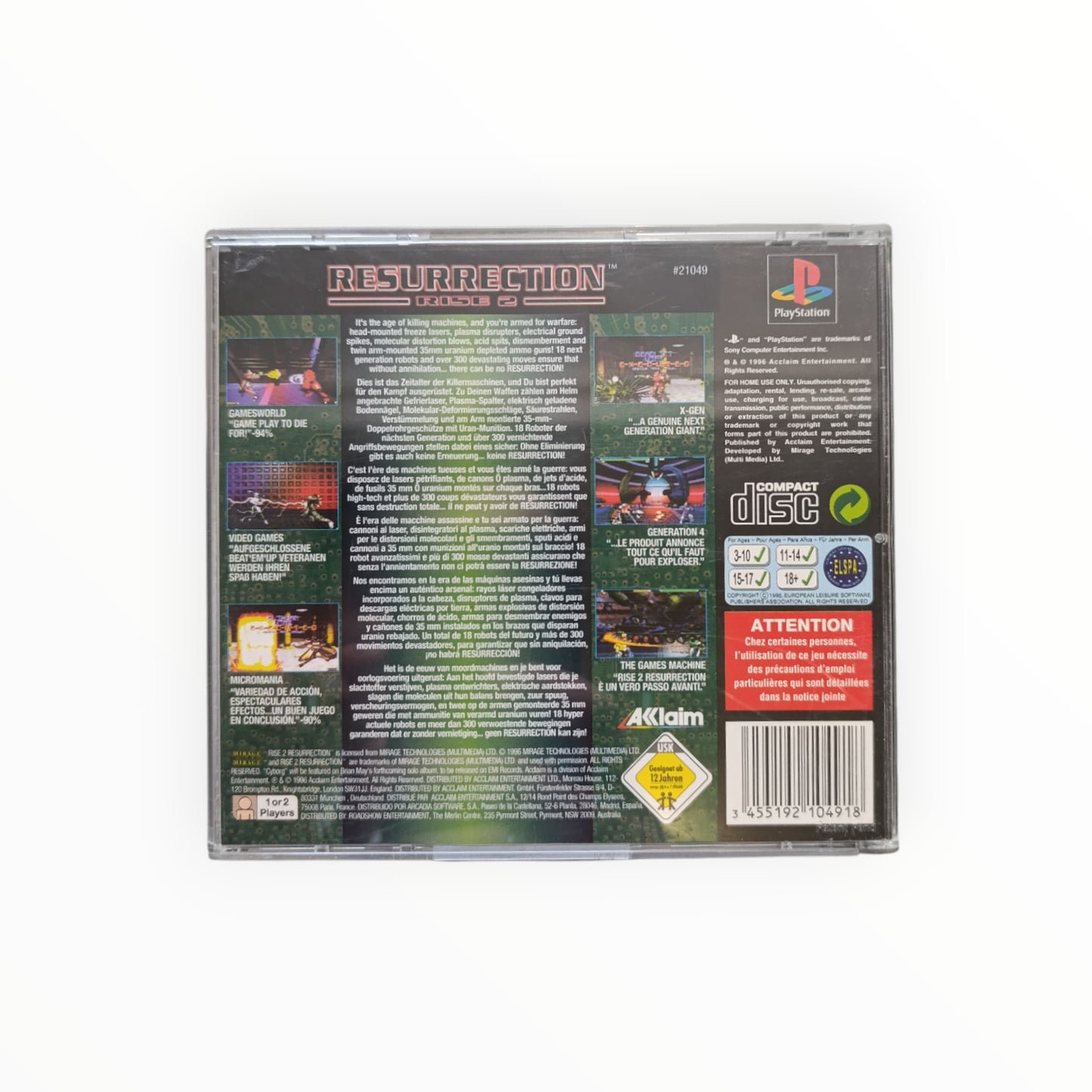 RISE 2 RESURRECTION playstation 1 (PS1)