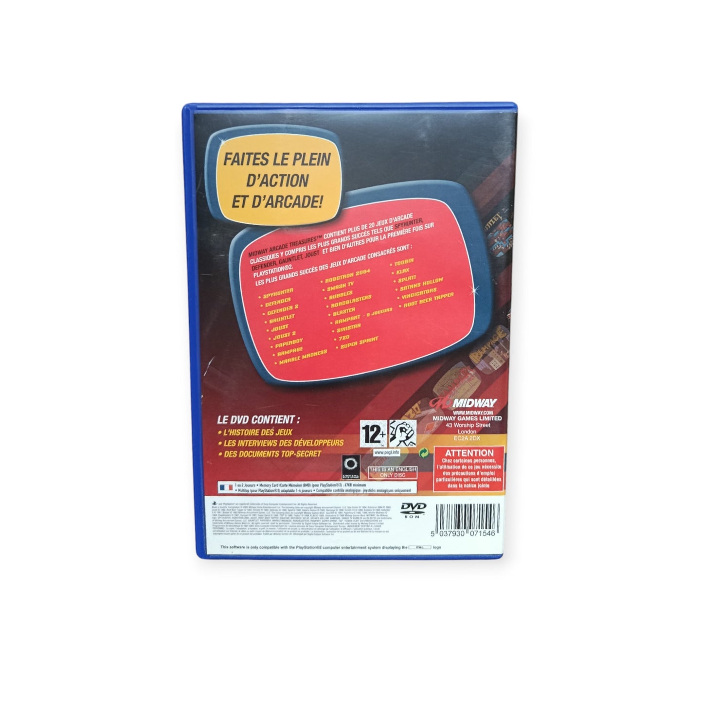 Midway Arcade Treasures playstation 2 (PS2)