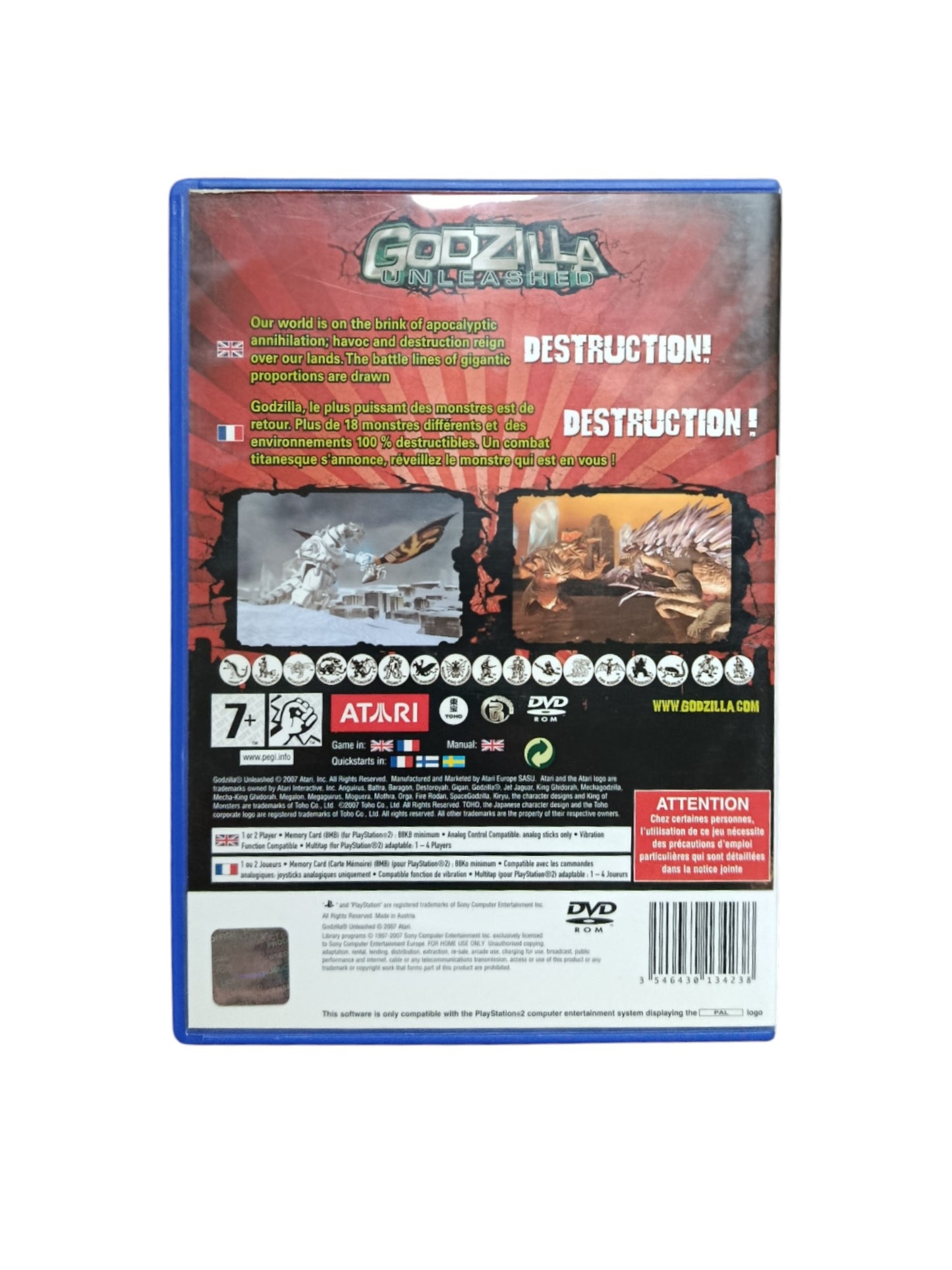 Godzilla Unleashed playstation 2 (PS2)