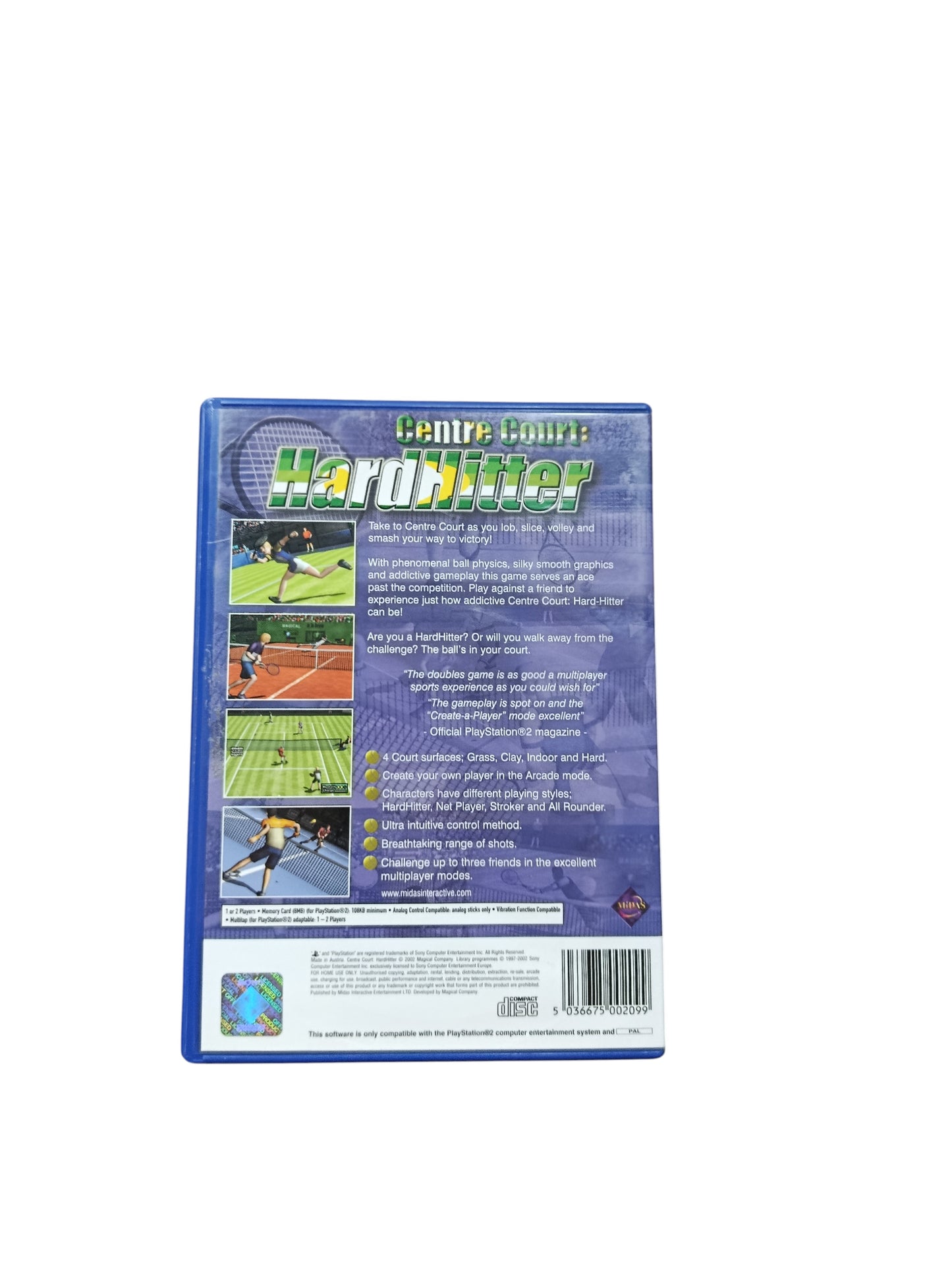 Hard Hitter 1 Centre Court playstation 2 (PS2)