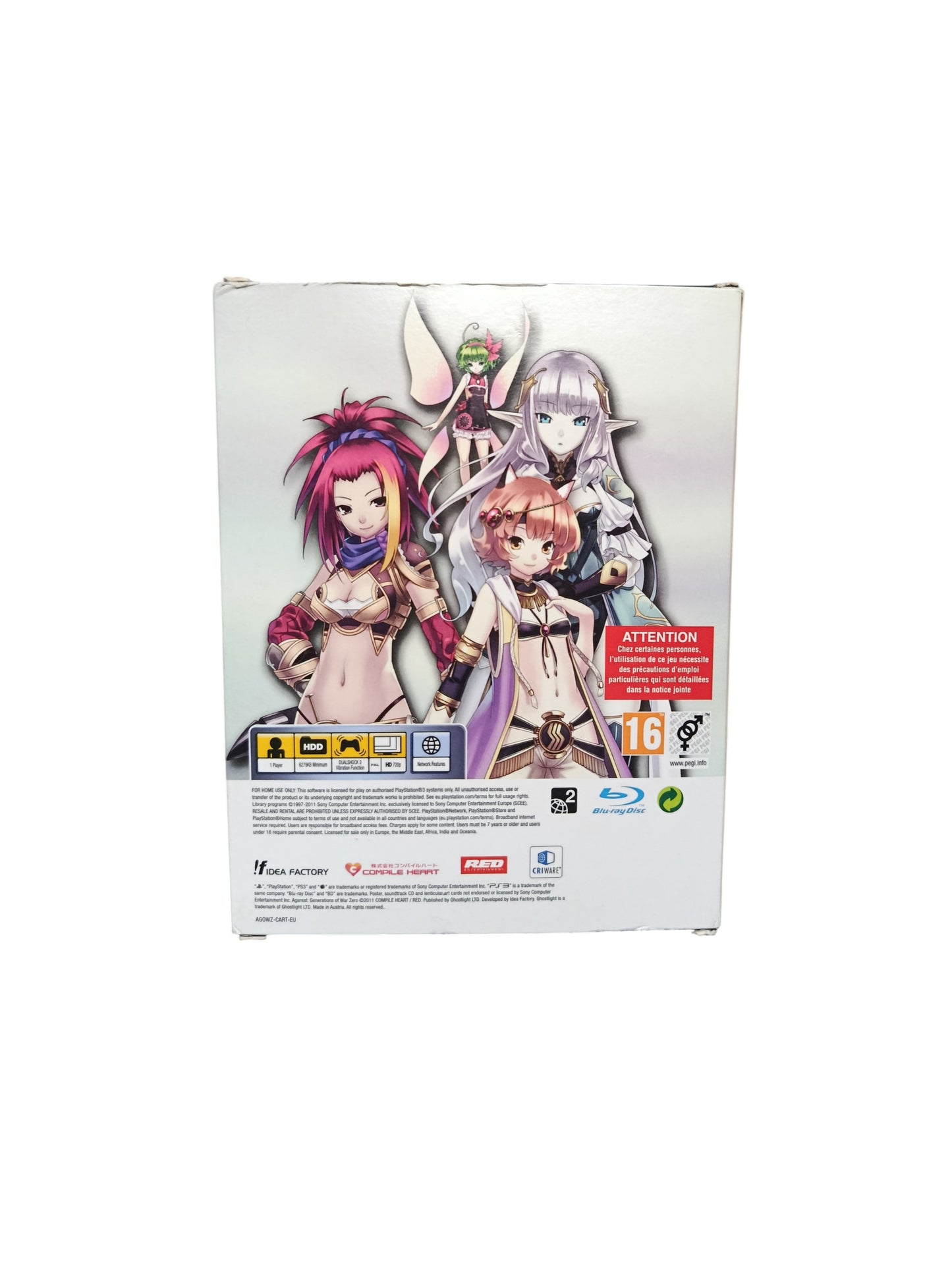 Agarest generation Of War Zero  PlayStation 3 (PS3)