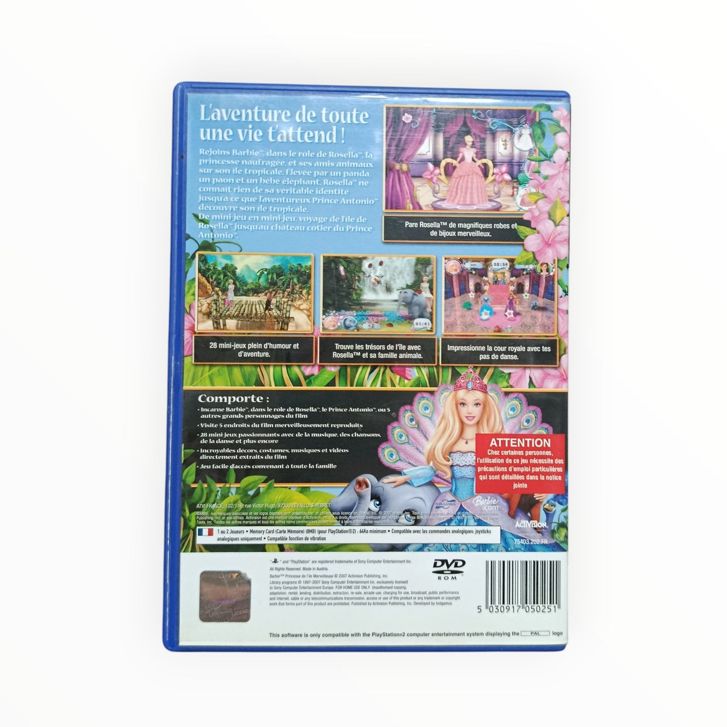 Barbie Princesse de l'île Merveilleuse playstation 2 (PS2)