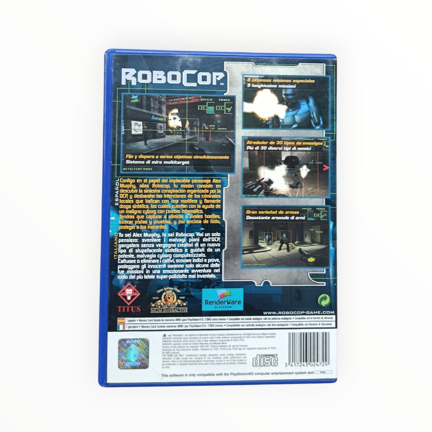 Robocop playstation 2 (PS2) Version ESP