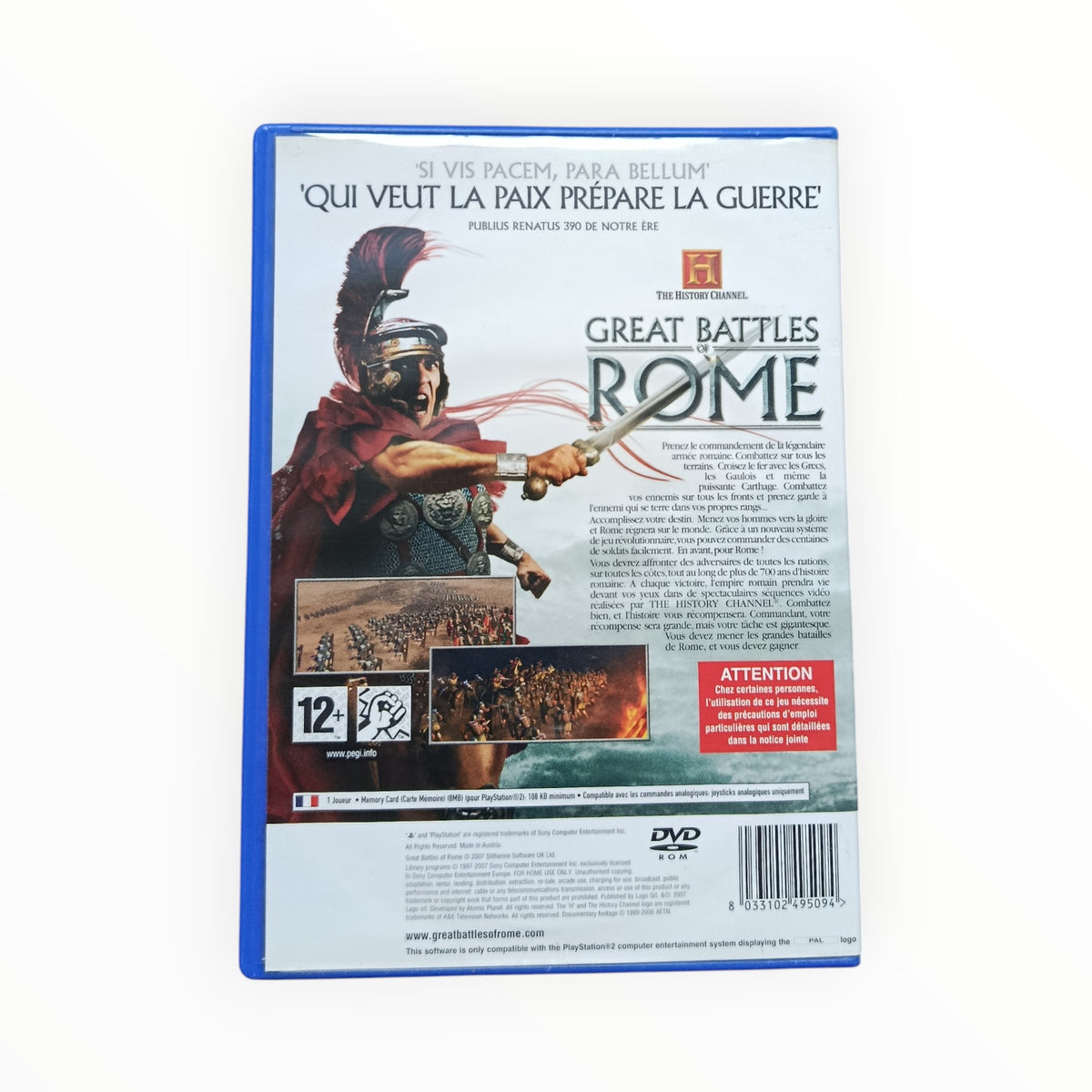 The History Channel Great Battles of Rome PS2 PAL FR Fonctionnel | Masaru