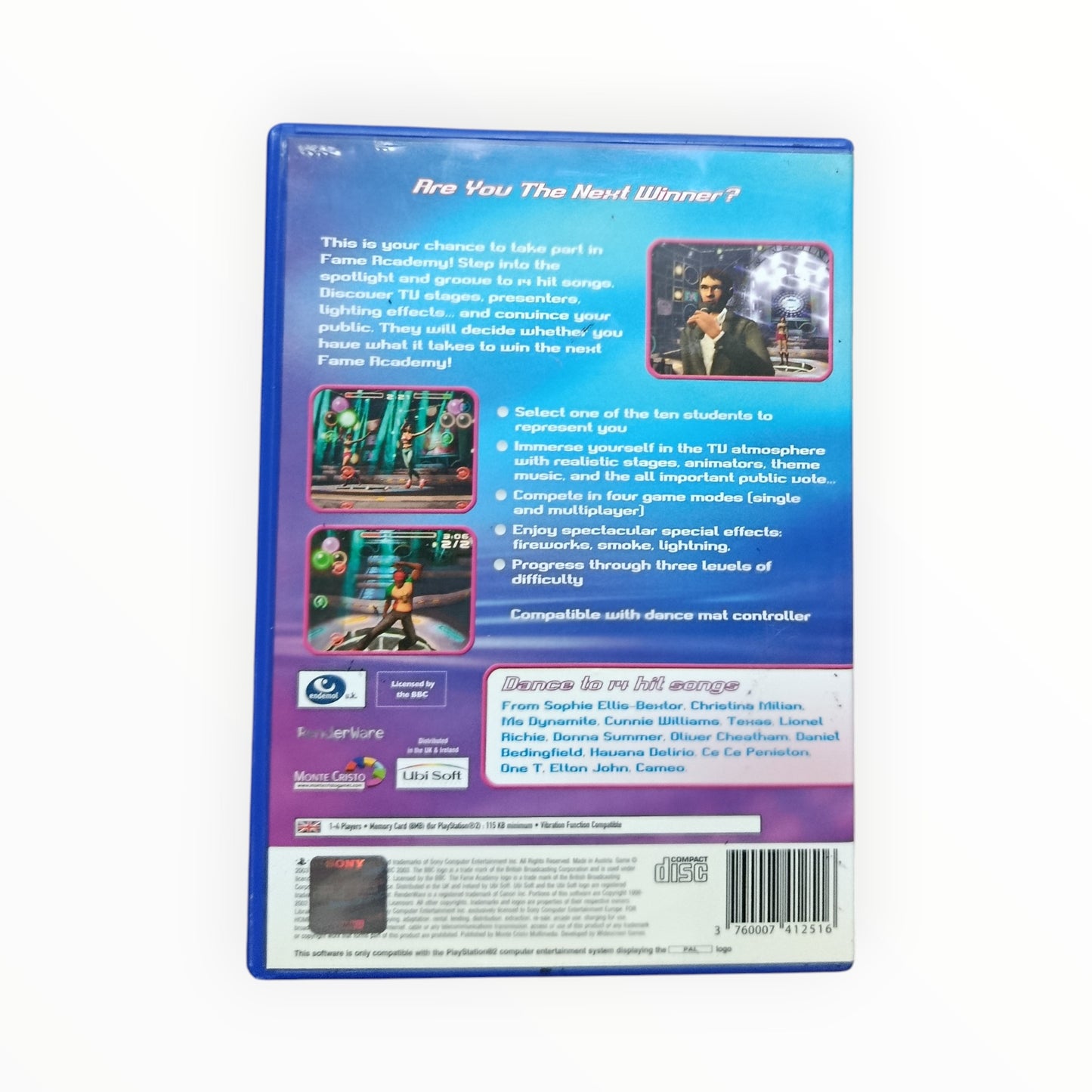 Fame Academy playstation 2 (PS2) Version UK