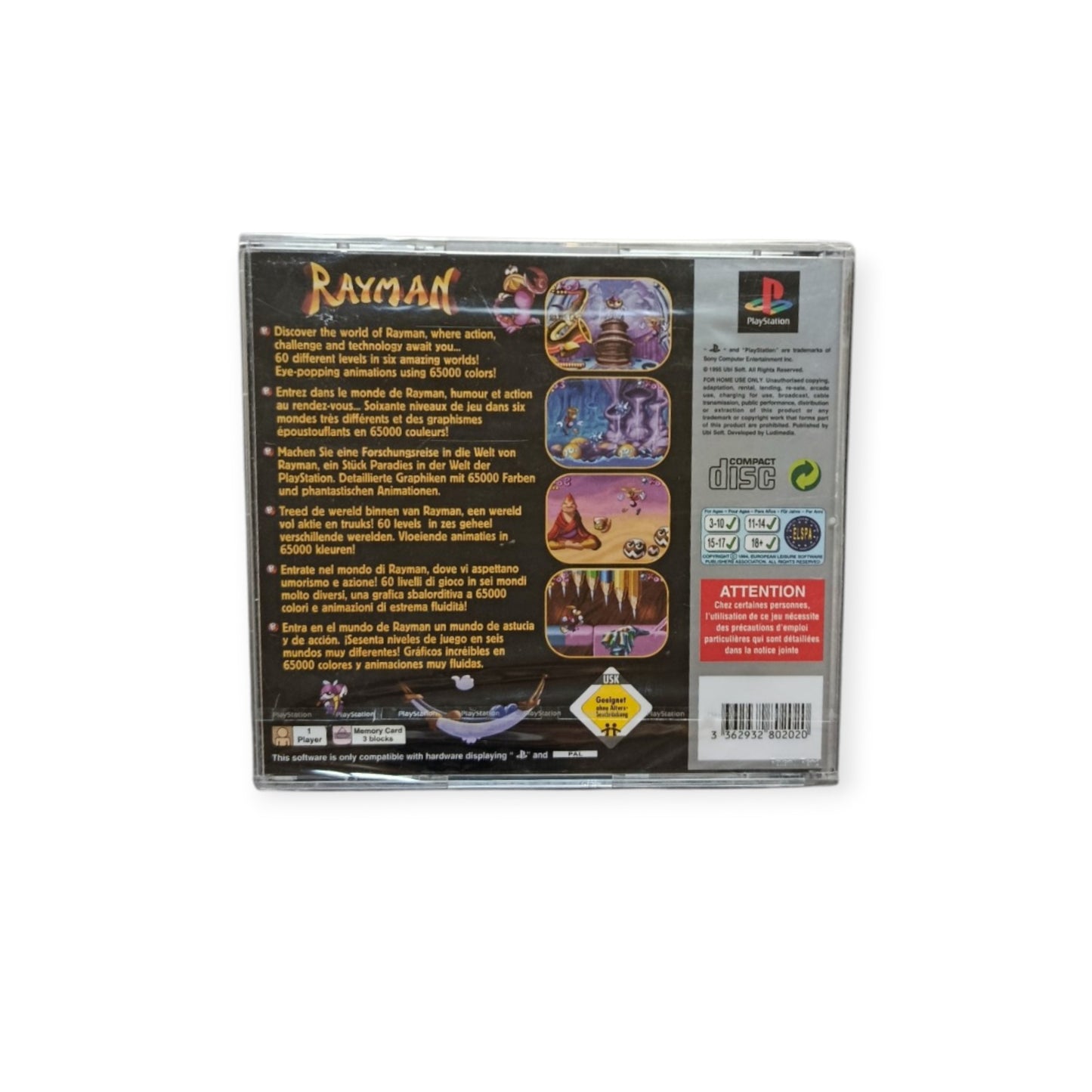 Rayman – PlayStation 1 (PS1) | Version Platinum | Neuf