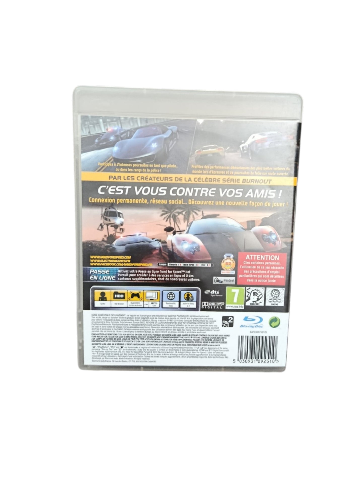 Need For Speed Hot Pursuit Playstation 3 (PS3) Complet