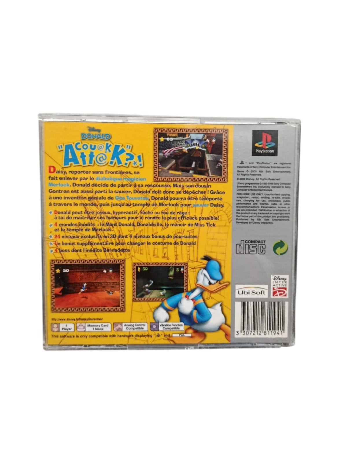 Donald Couak Attack Seconde Vie Playstation 1 (PS1) Version Platinum