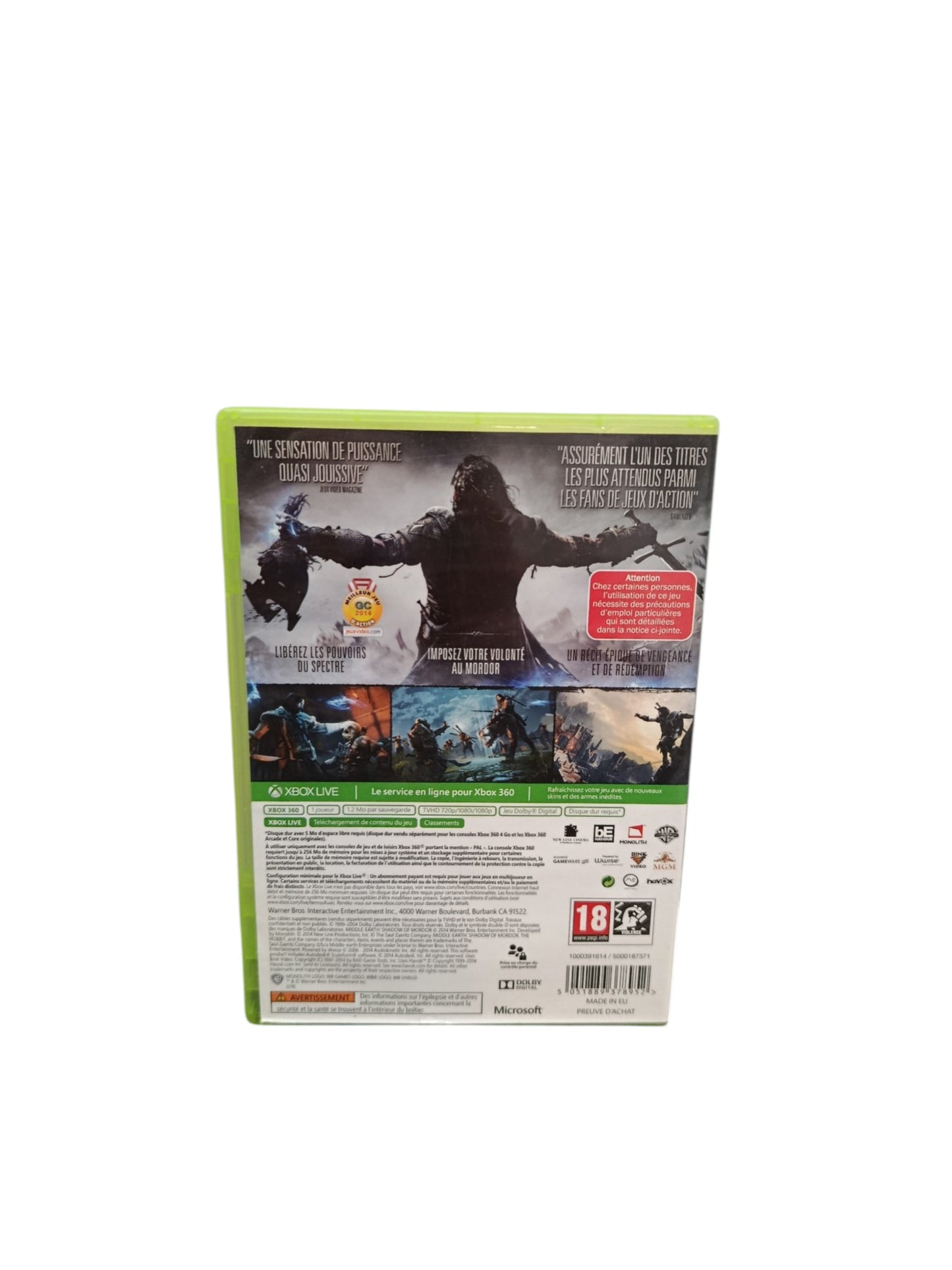 La Terre du Milieu L’Ombre du Mordor Xbox 360