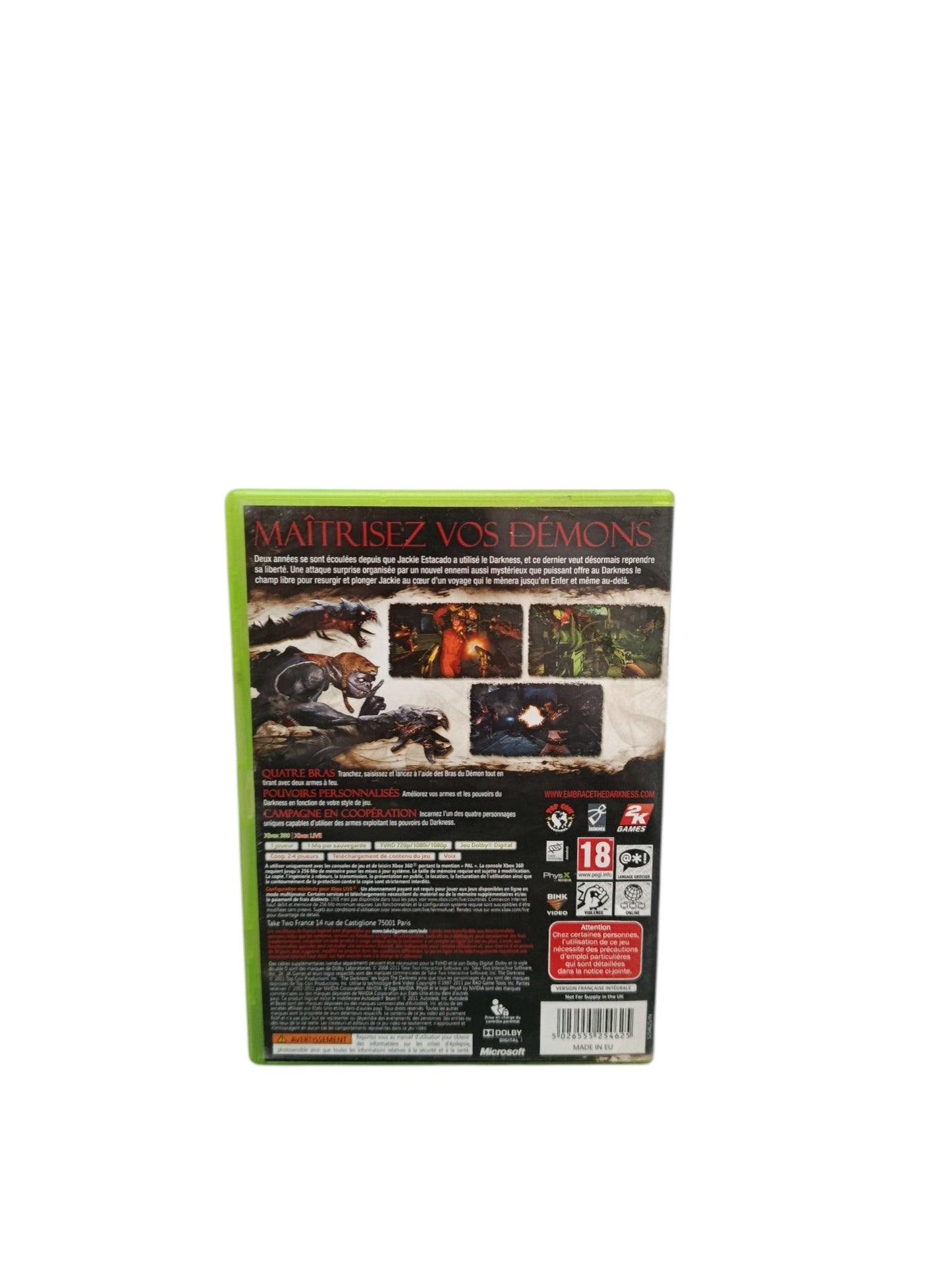 The Darkness II Xbox 360 Complet Version Française Jeu Vidéo