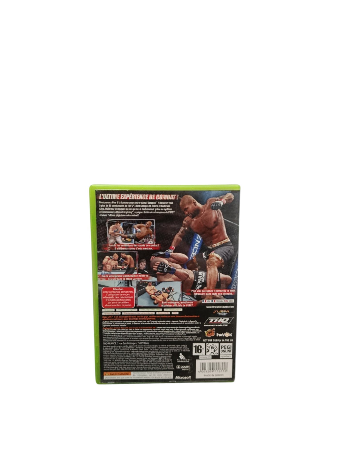 UFC 2009 Undisputed Xbox 360 Complet