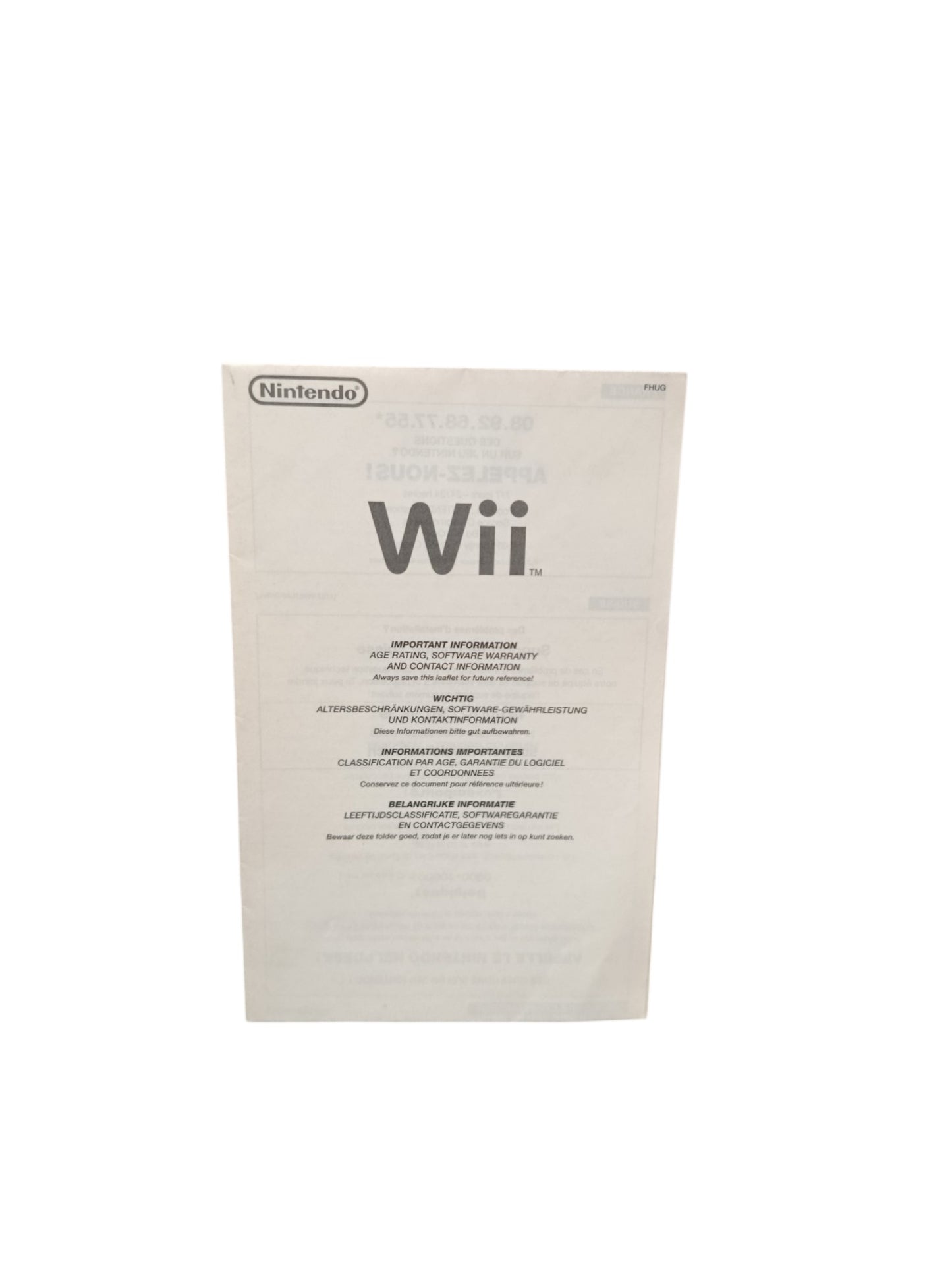 Manuel d'utilisation Jeu Nintendo Wii (FHUG) Version Française