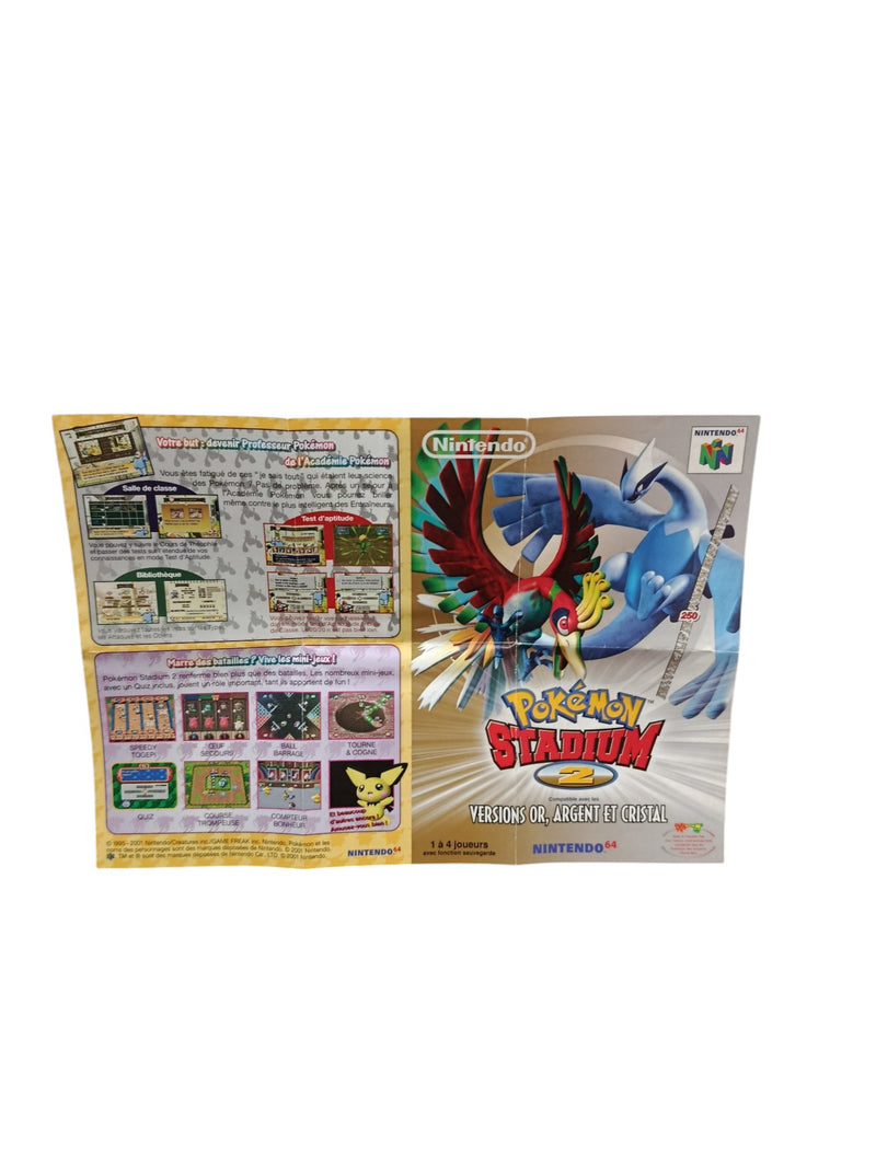 Dépliant du Jeu Pokémon Stadium 2 Nintendo 64 Version FRA