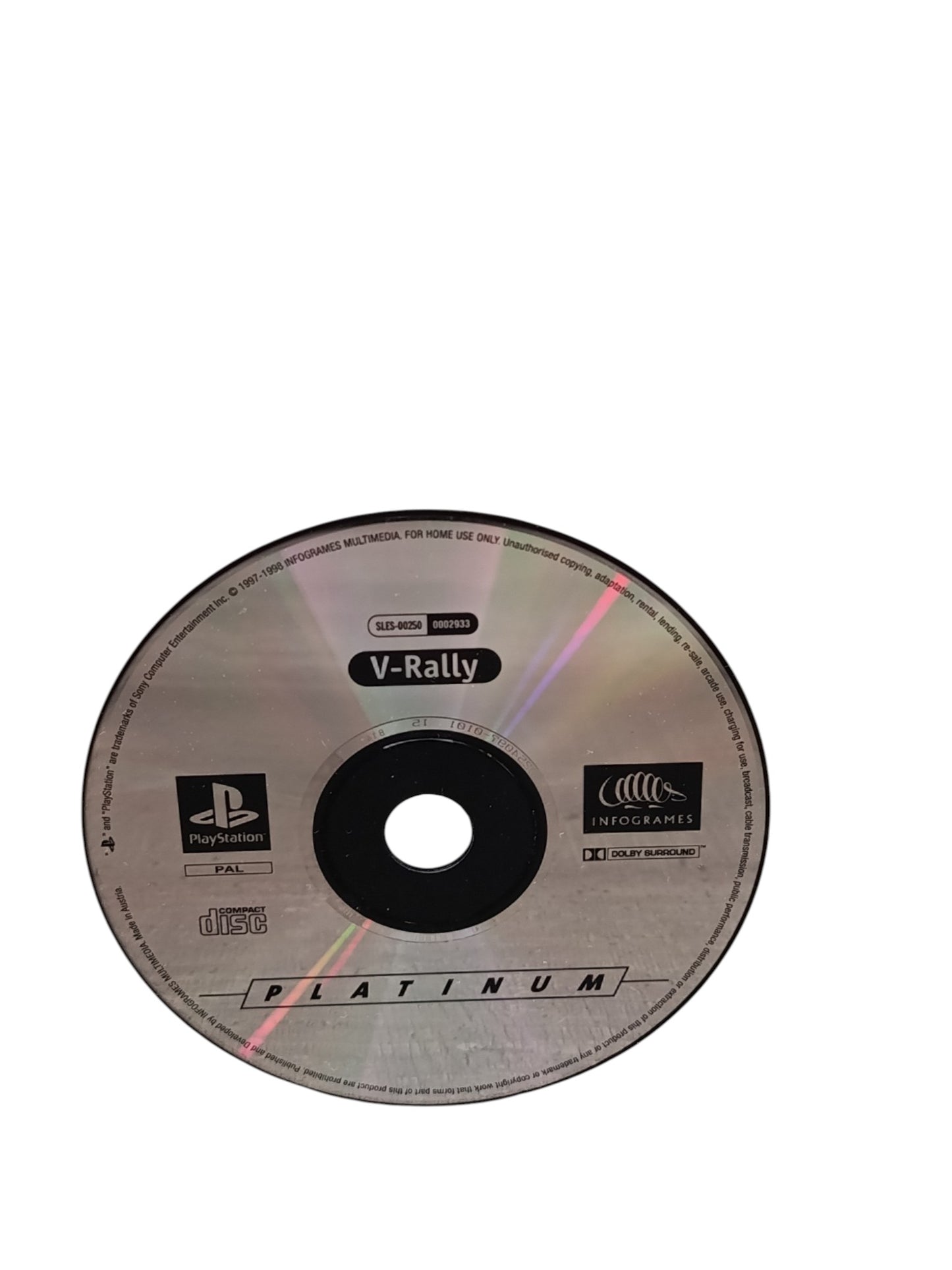 CD Seul V-Rally Playstation 1 (PS1) Version Française
