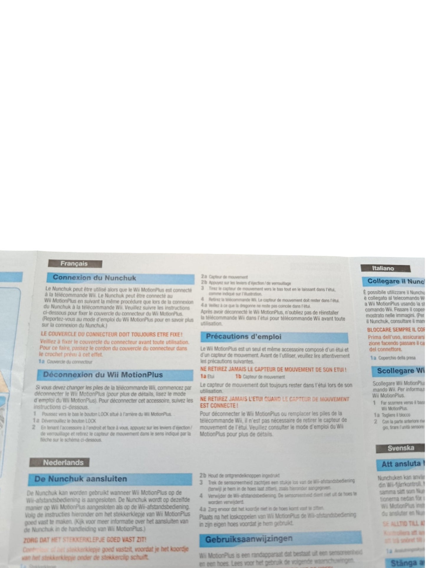 Notice d'utilisation MotionPlus Nintendo Wii