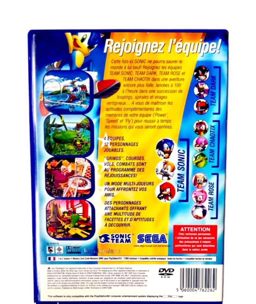 Sonic Heroes Playstation 2 (PS2)
