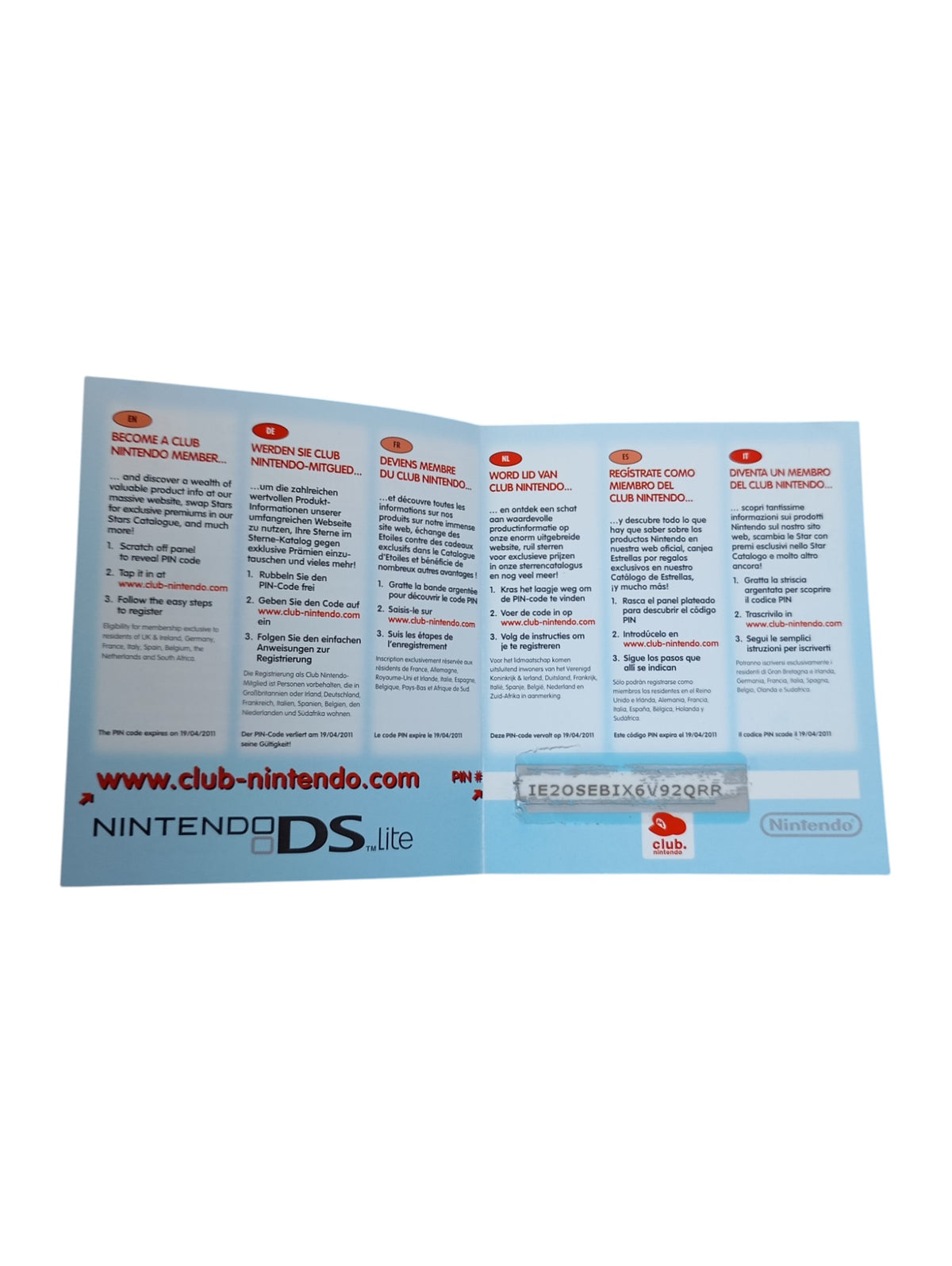 Carte VIP The Legend of Zelda: Phantom Hourglass Nintendo DS Version grattée