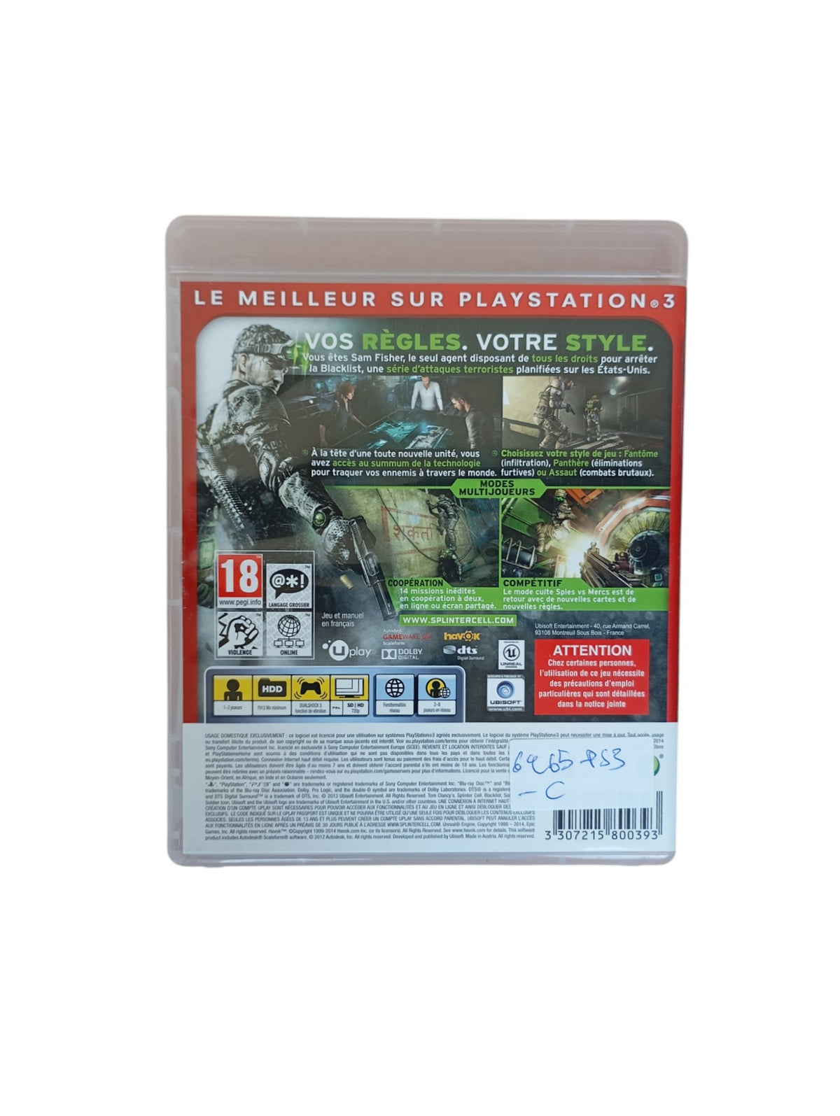Splinter Cell Blacklist Essential Playstation 3 (PS3)
