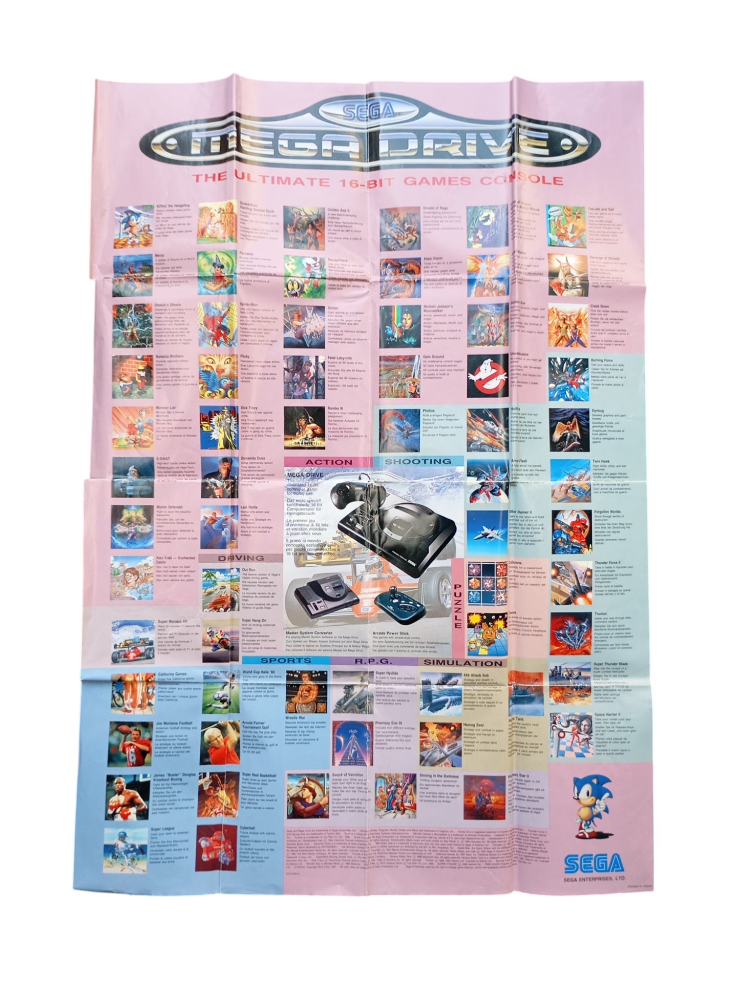 Poster Sonic The Hedgehog Sega Megadrive