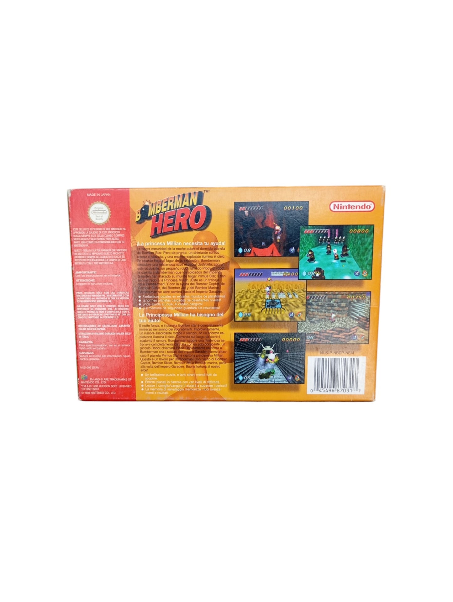 Bomberman Hero Nintendo 64 (N64) en boîte ESP