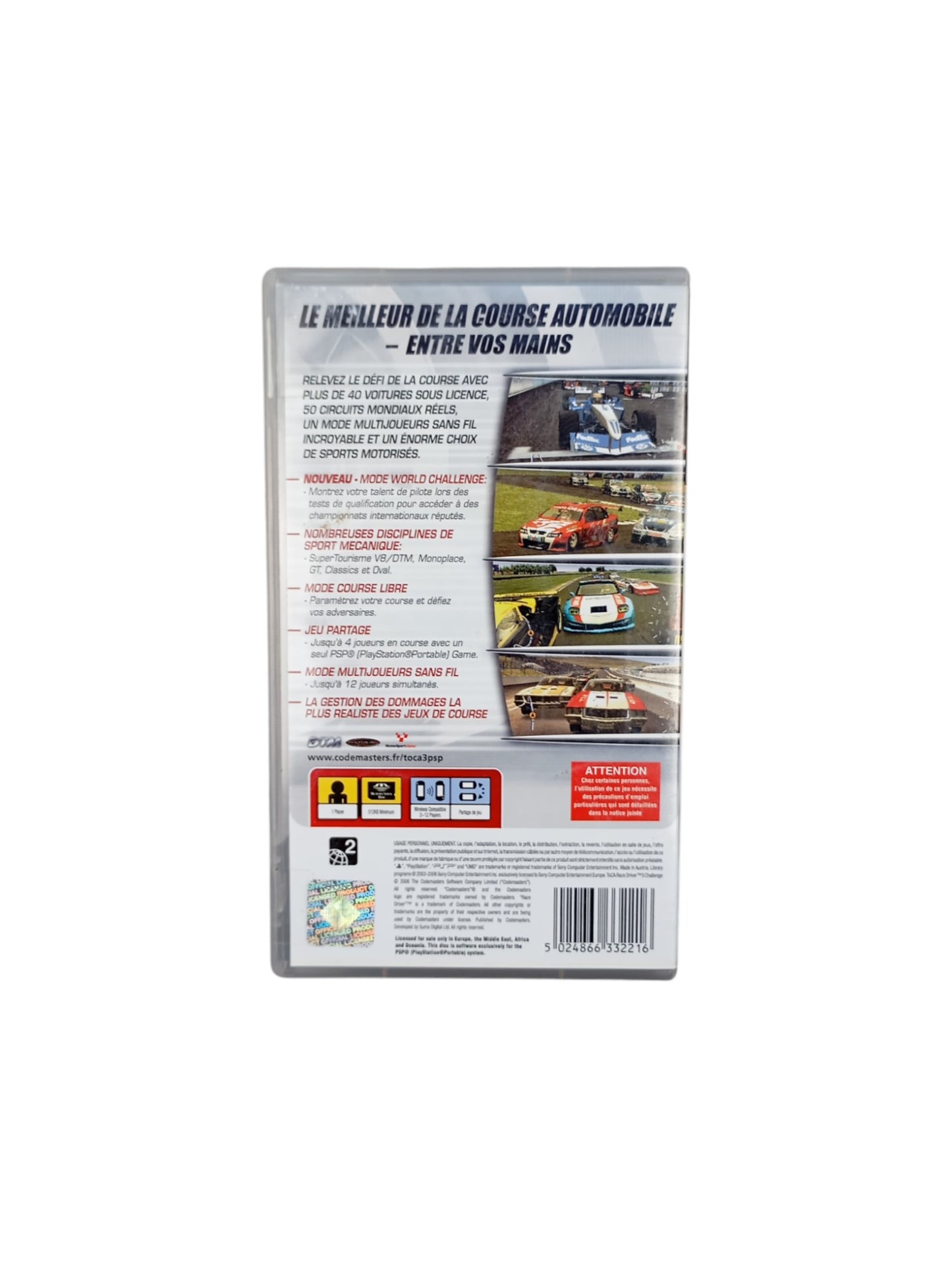 TOCA Race Driver 3 Challenge – PlayStation Portable (PSP) complet