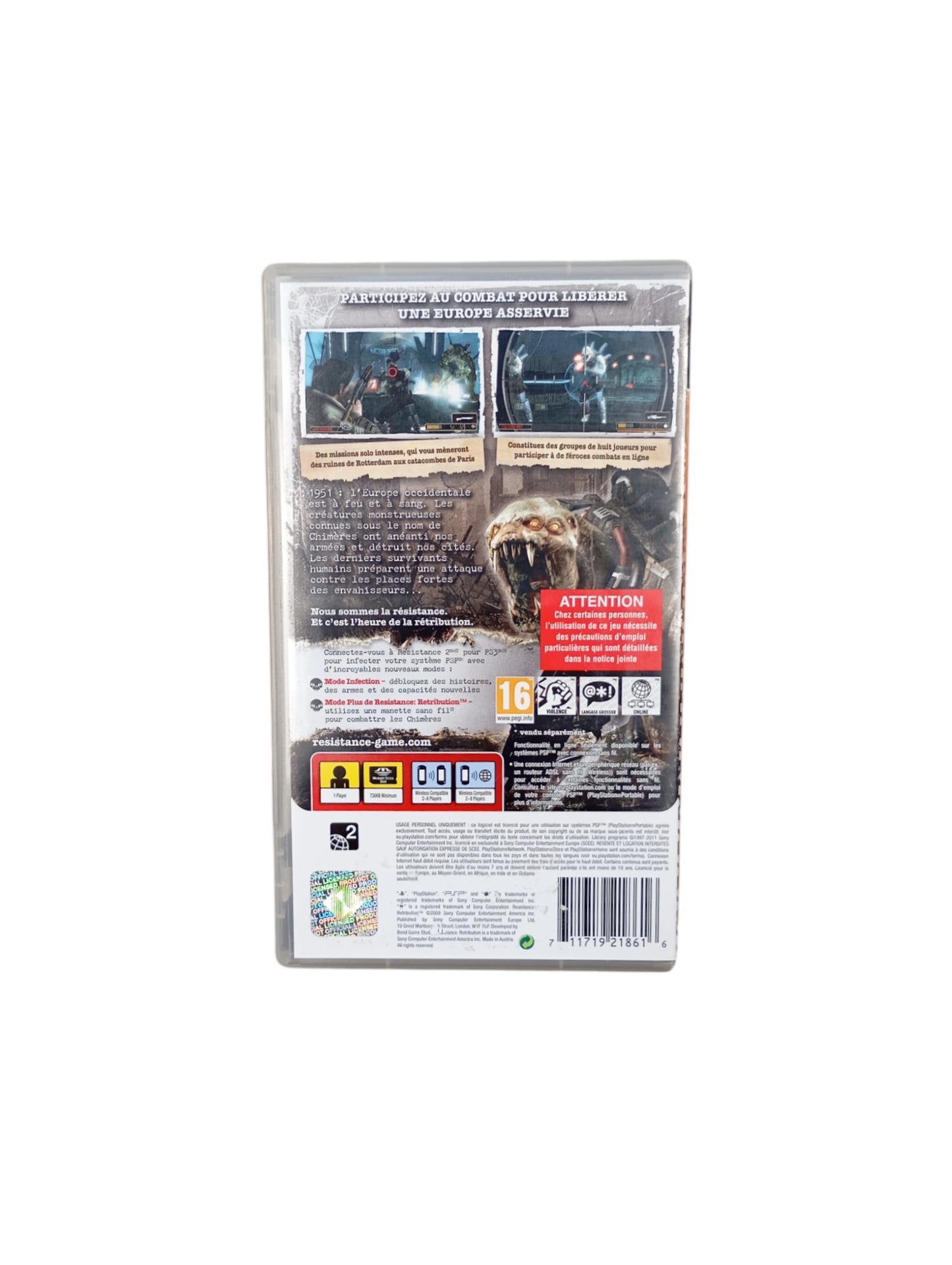 Resistance: Retribution – PlayStation Portable (PSP) Essentials (sans notice)