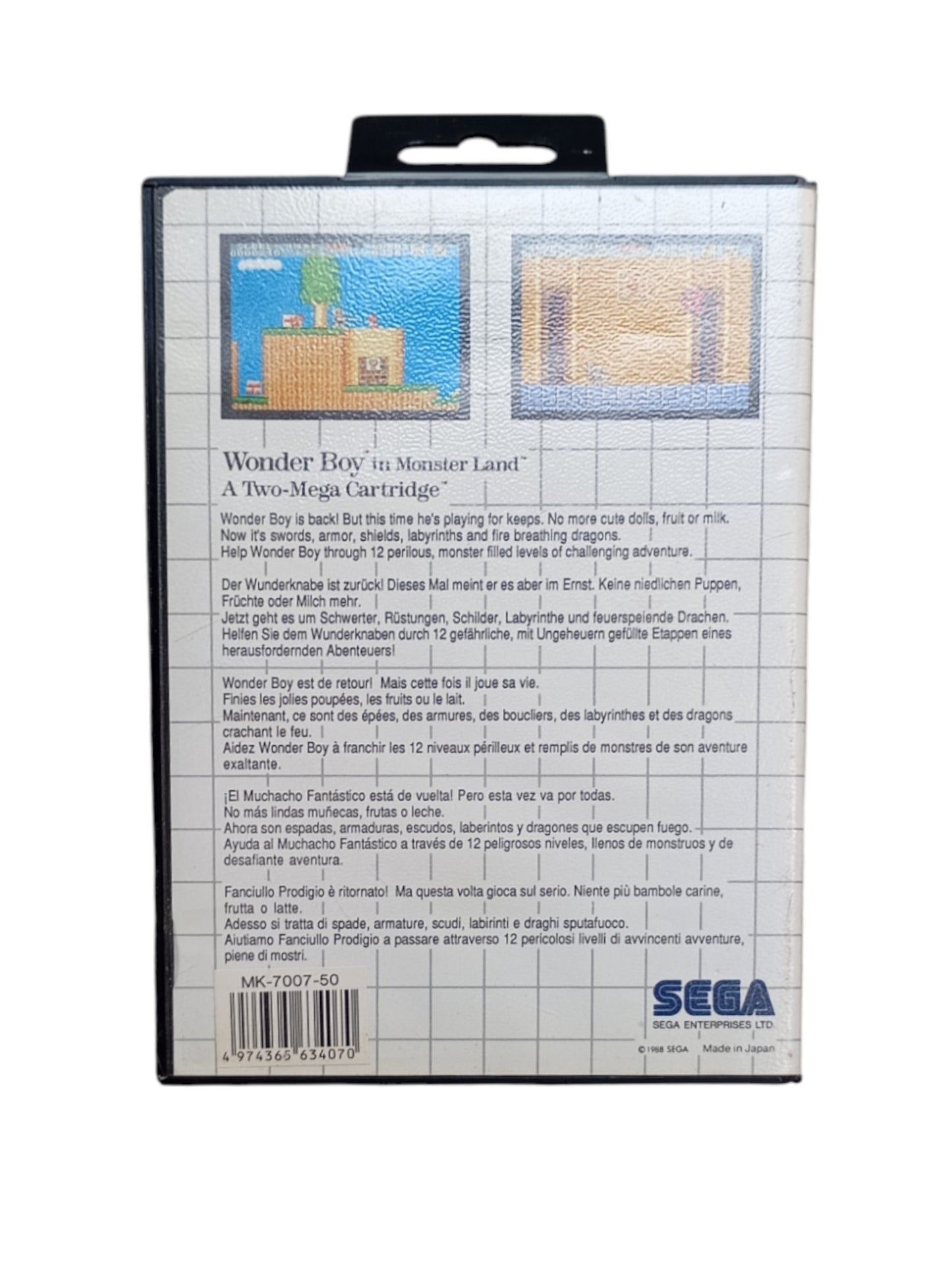 Wonder Boy in Monster Land – Sega Master System (sans notice)