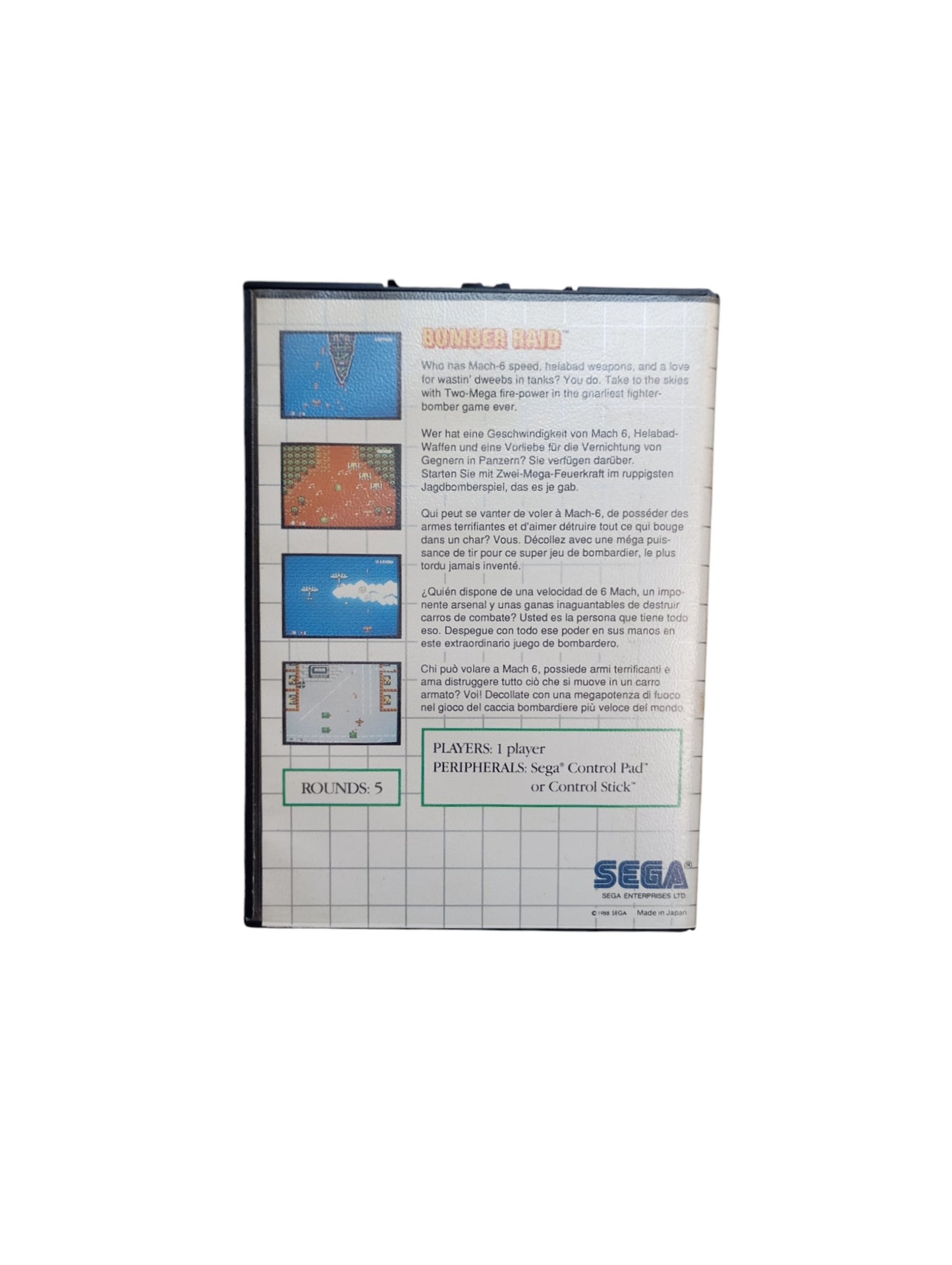 Bomber Raid – Sega Master System (sans notice)
